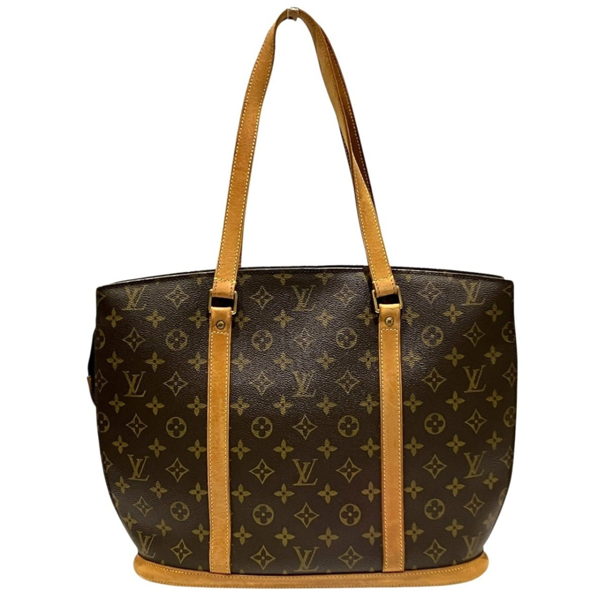 Louis Vuitton Brown Monogram Canvas Leather Tote Bag (Pre-Owned)