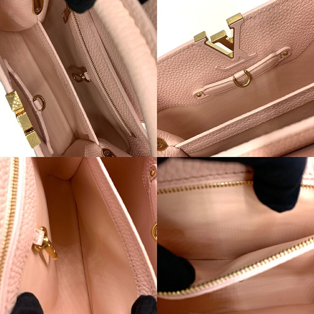 Louis Vuitton Pink White Leather Handbag (Pre-Owned)