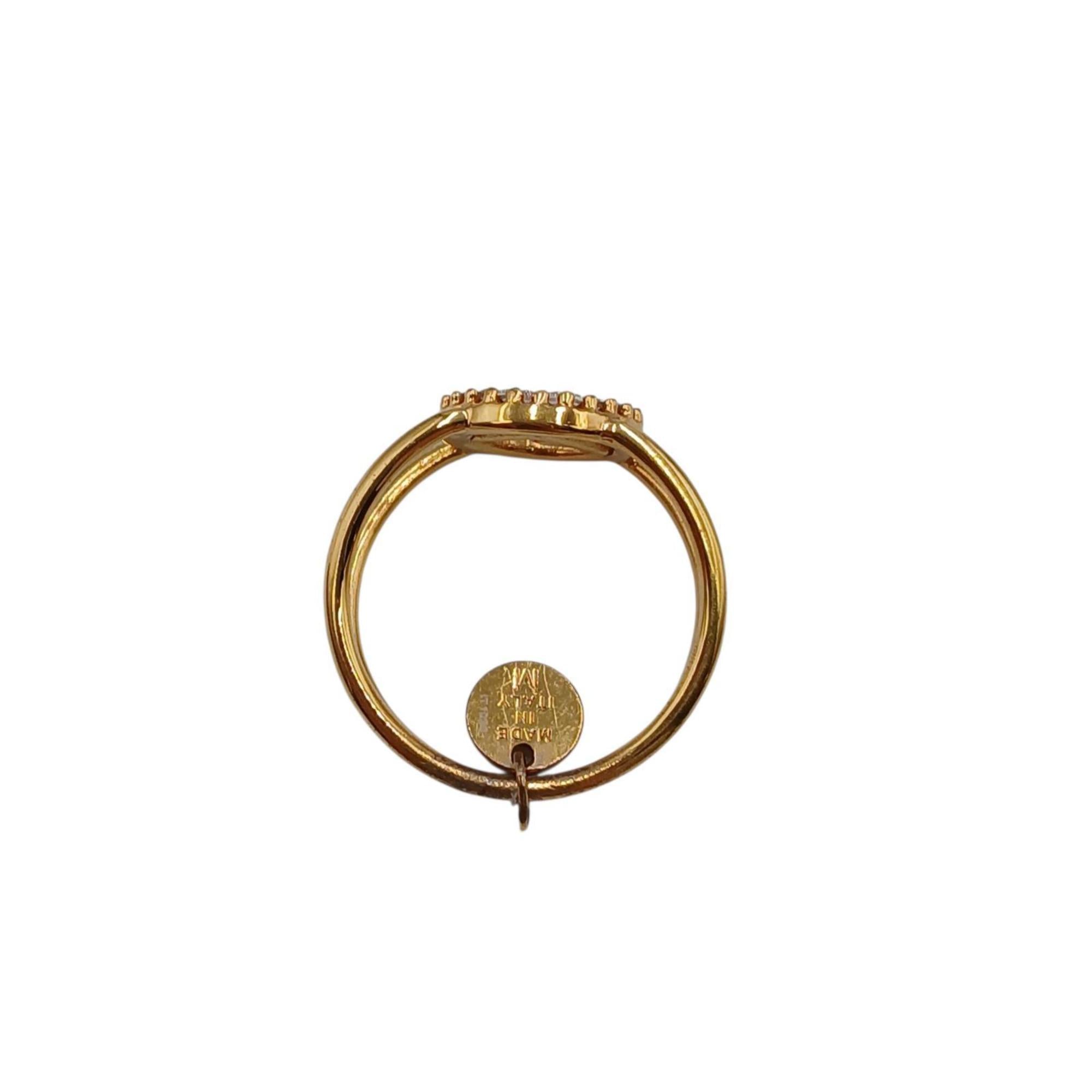 Fendi Gold Rhinestone Band Ring (Pre-Owned)