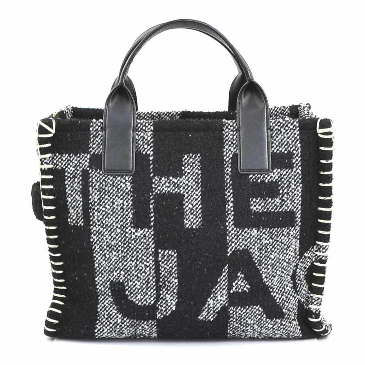 Marc Jacobs Black Polyester Leather Handbag Shoulder Bag Tote Bag (Pre-Owned)
