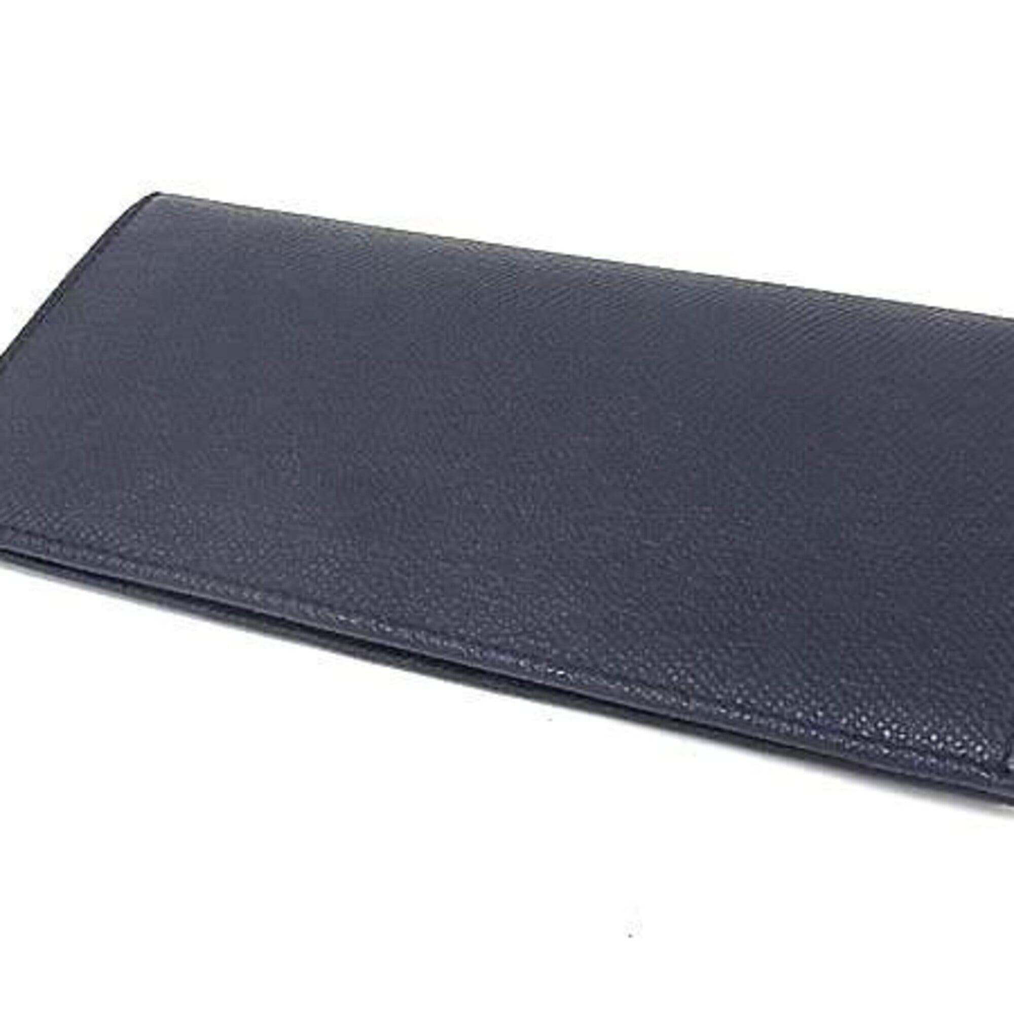 Bally Navy Leather Long Wallet (Bi-Fold) (Pre-Owned)