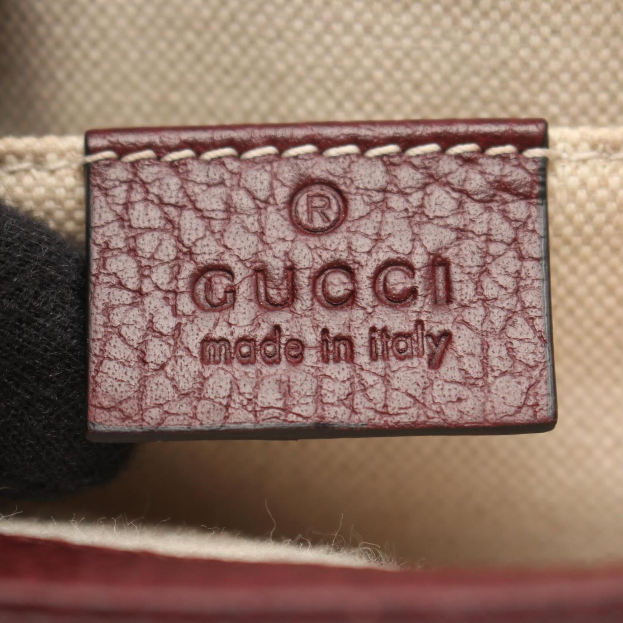 Gucci Bordeaux Leather Handbag (Pre-Owned)