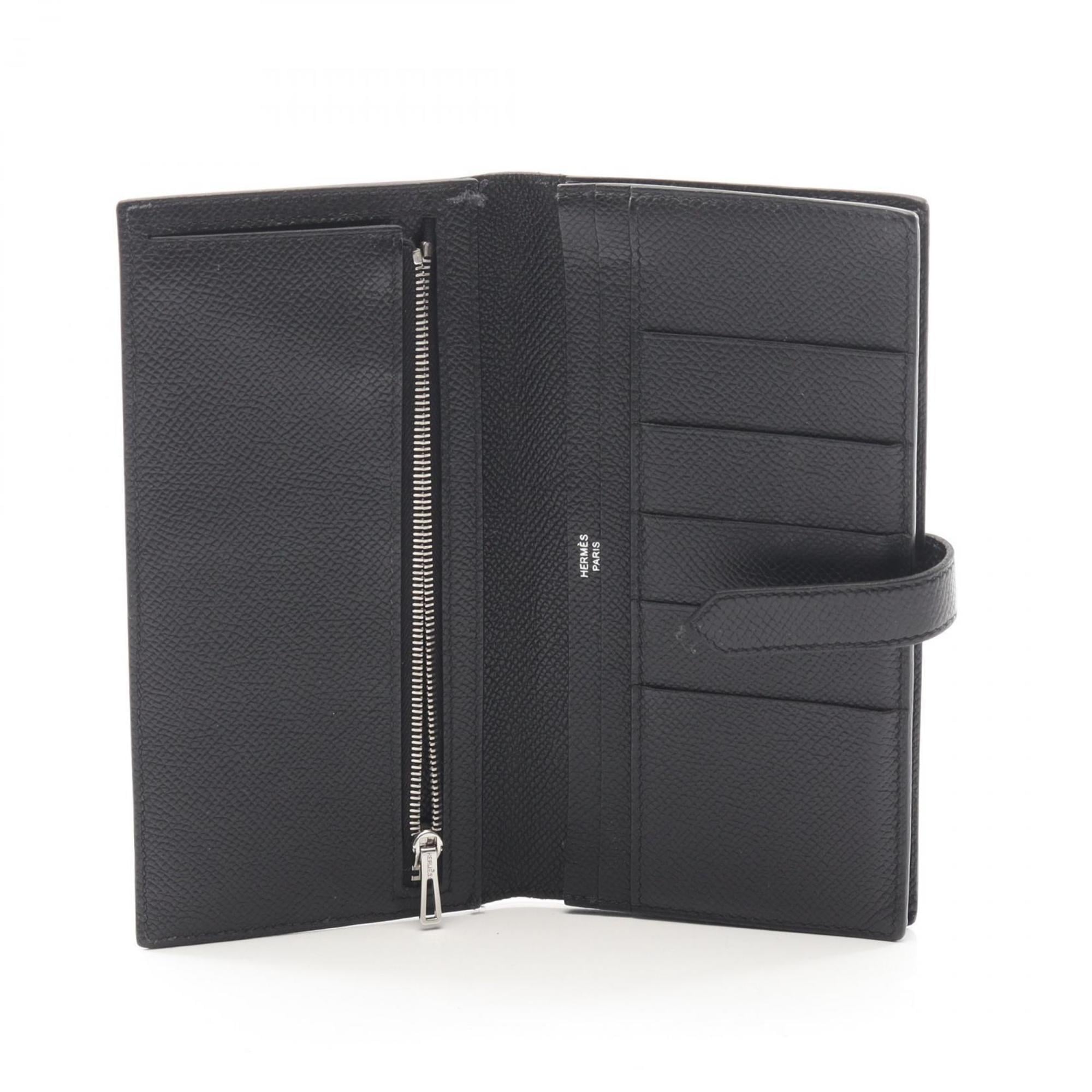 Hermes Black Epsom Leather Long Wallet (Bi-Fold) (Pre-Owned)