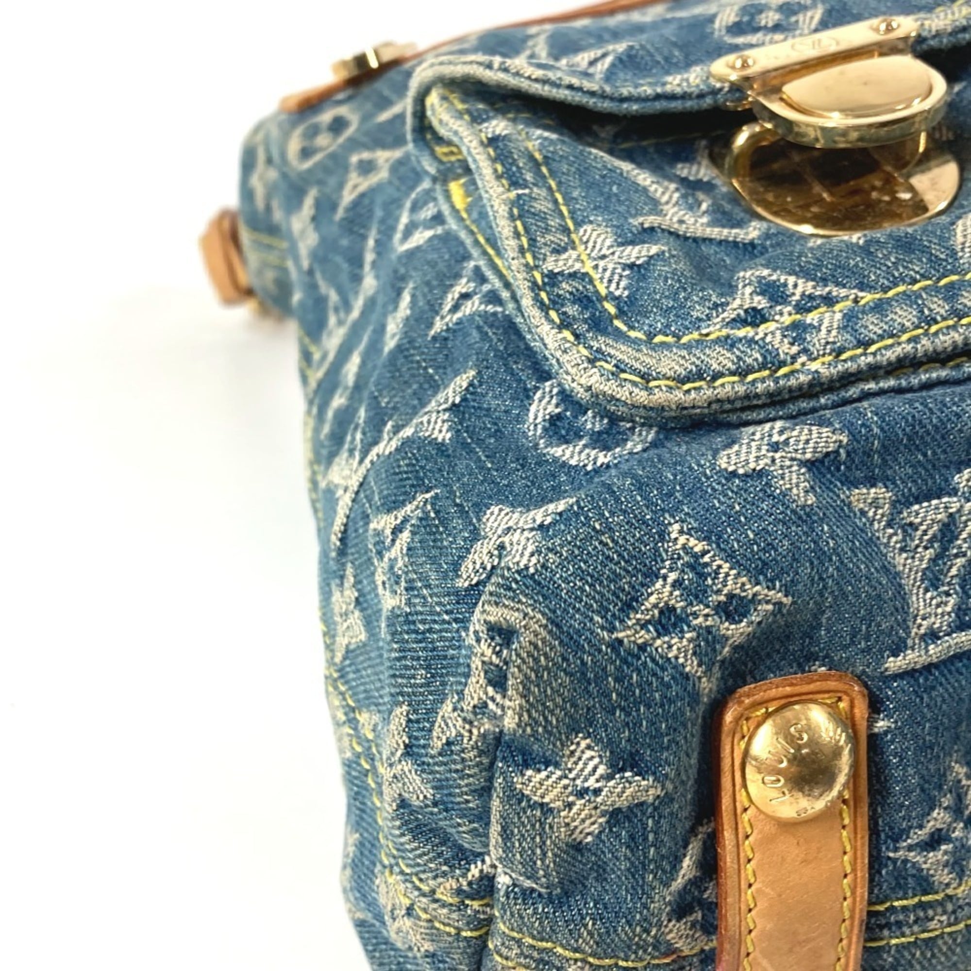 Louis Vuitton Monogram Denim Blue Monogram Denim Shoulder Bag (Pre-Owned)