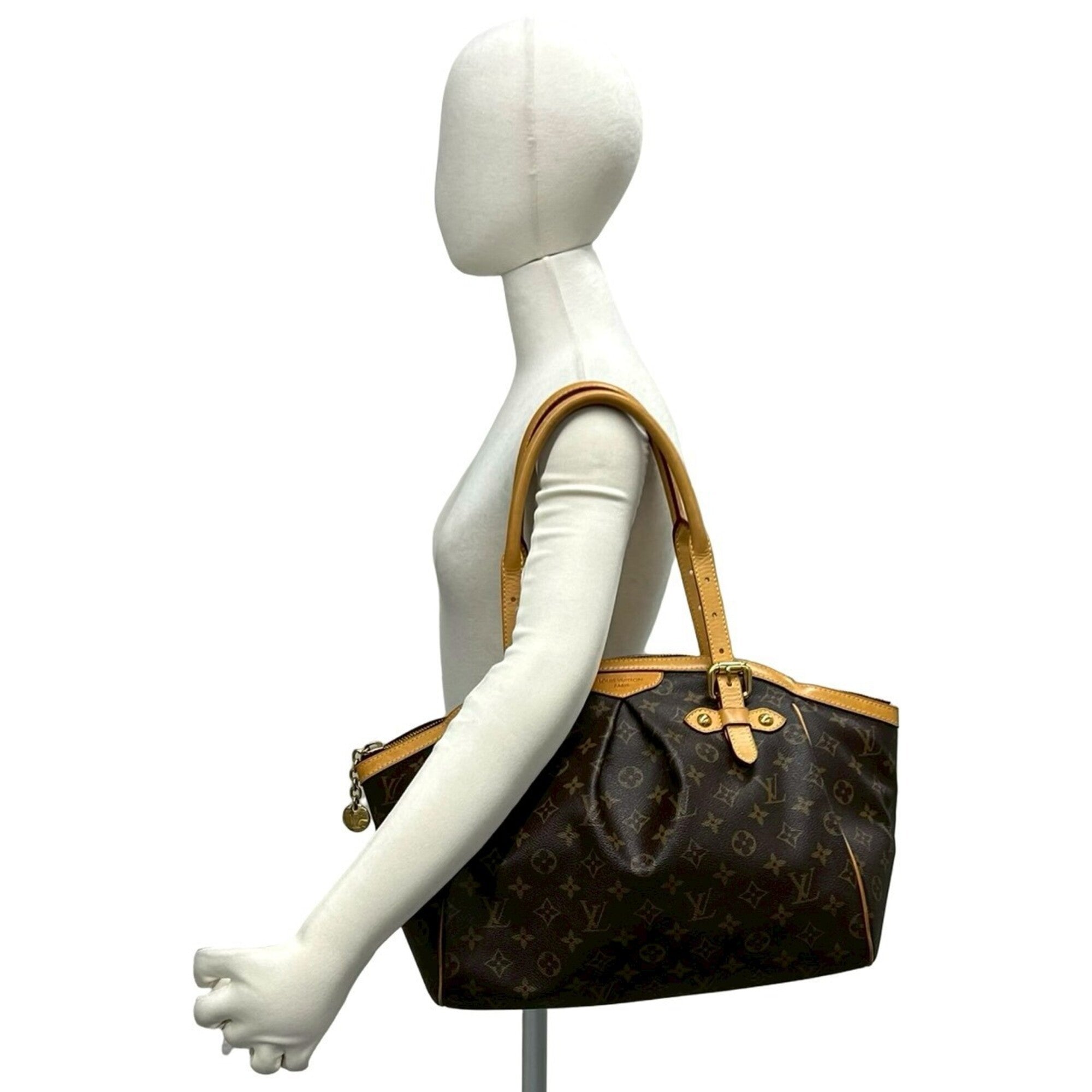 Louis Vuitton Brown Leather Pvc Handbag Tote Bag (Pre-Owned)