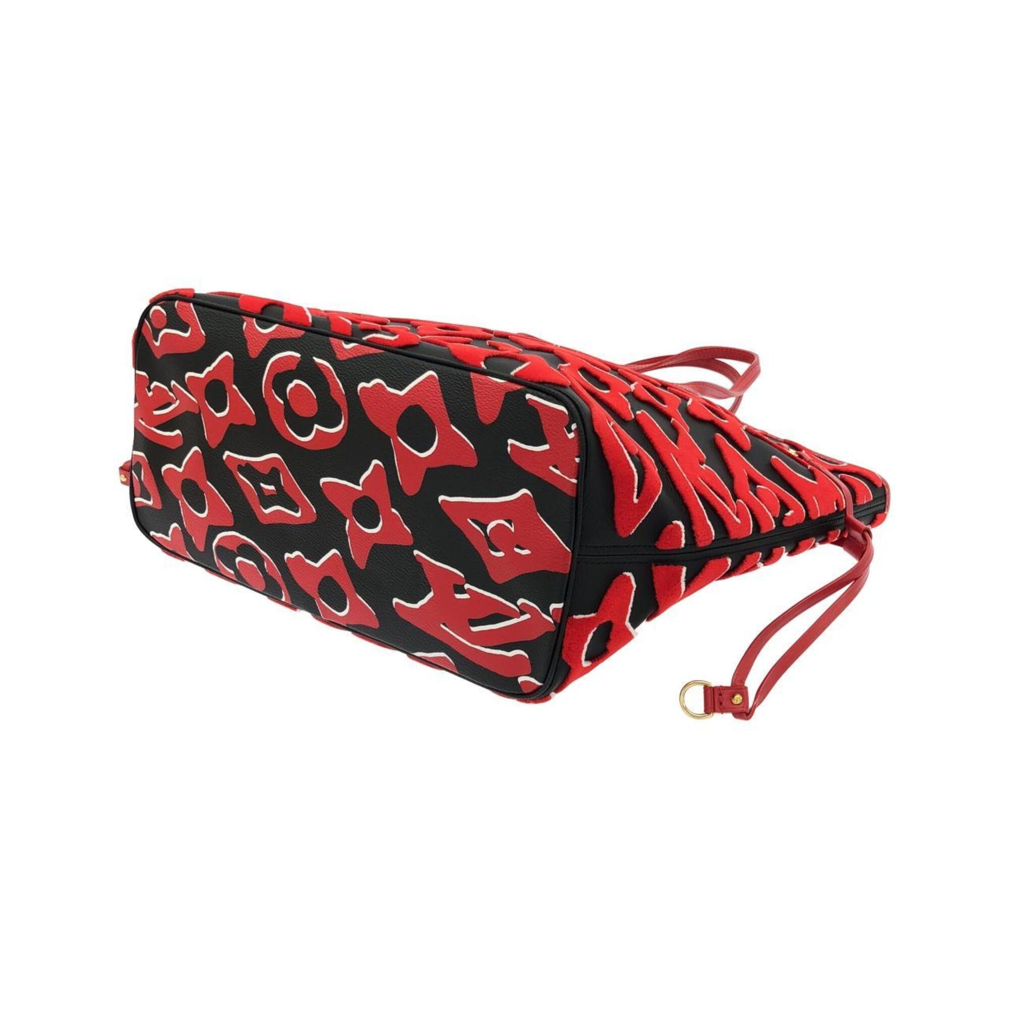 Louis Vuitton Black Red Color Coated Canvas Handbag Pouch (Pre-Owned)