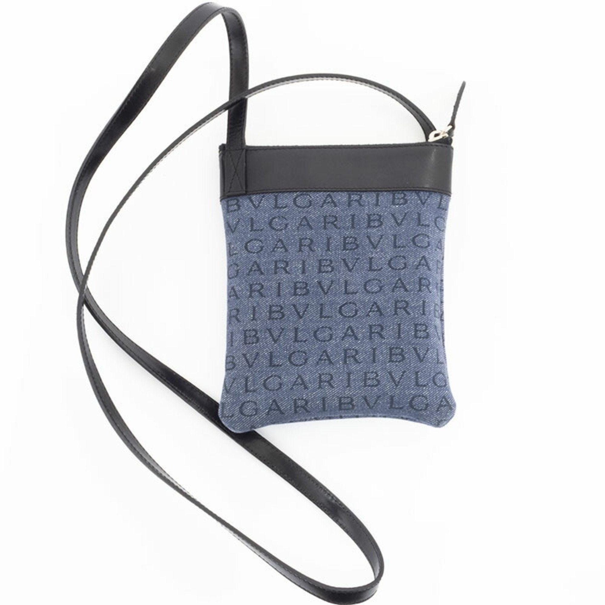 Bvlgari Black Blue Denim Shoulder Bag (Pre-Owned)