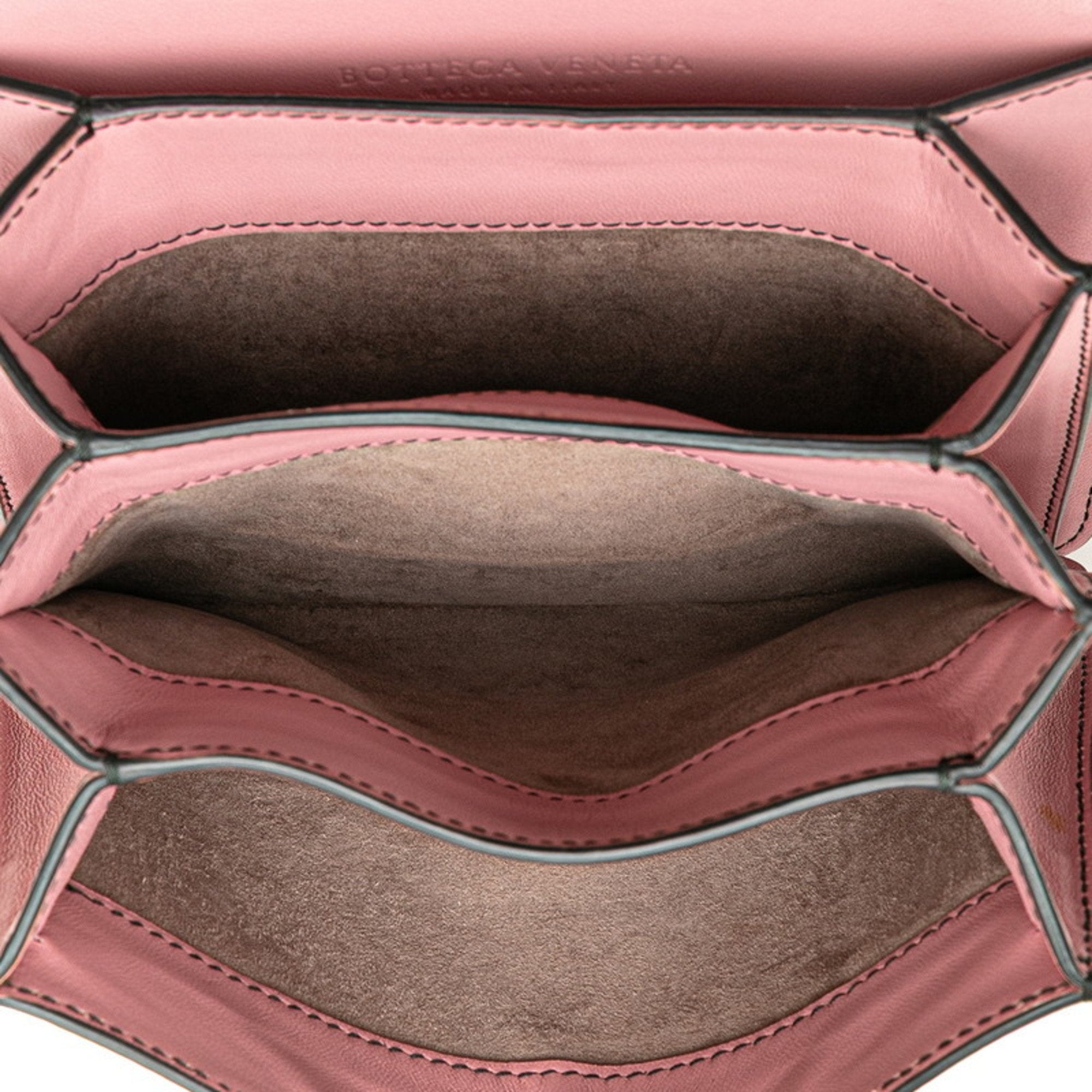 Bottega Veneta Intrecciato Pink Leather Shoulder Bag (Pre-Owned)