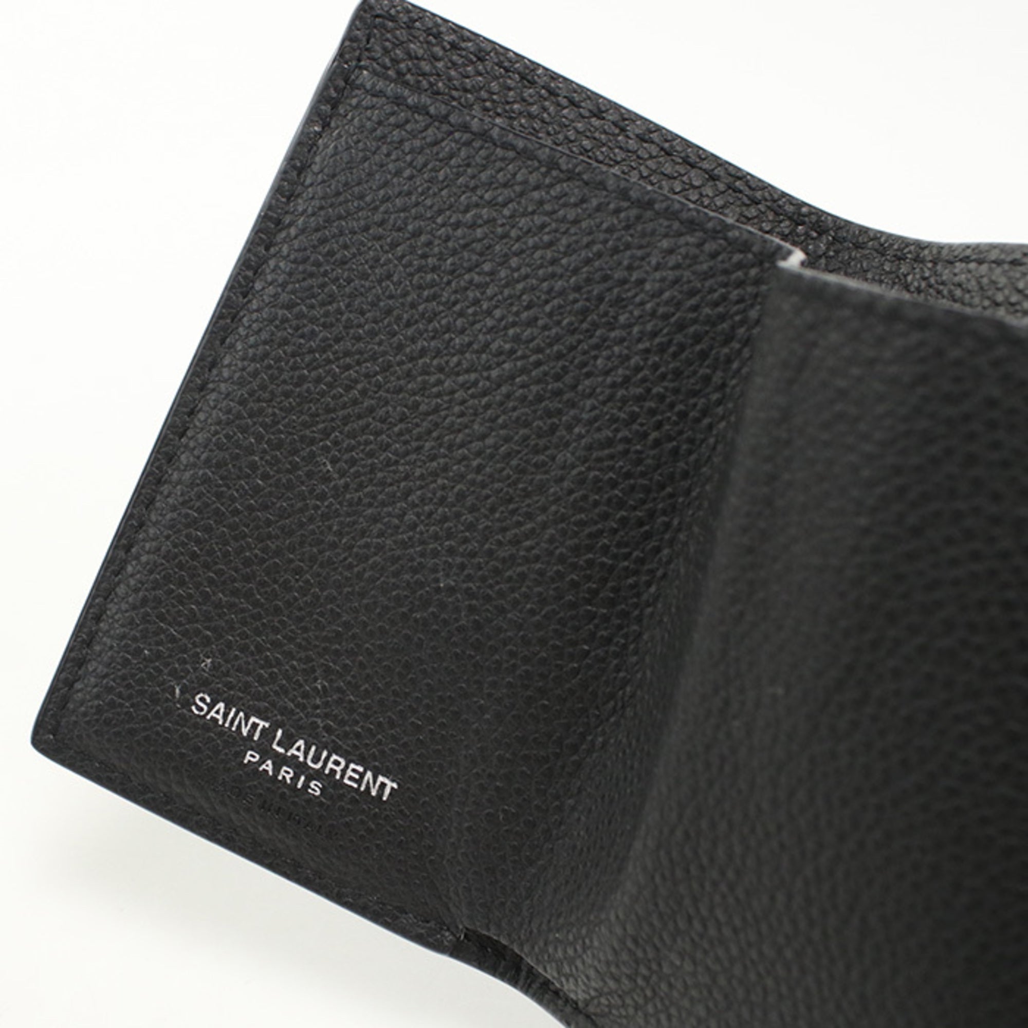 Saint Laurent Black Leather Wallet (Tri-Fold) (Pre-Owned)