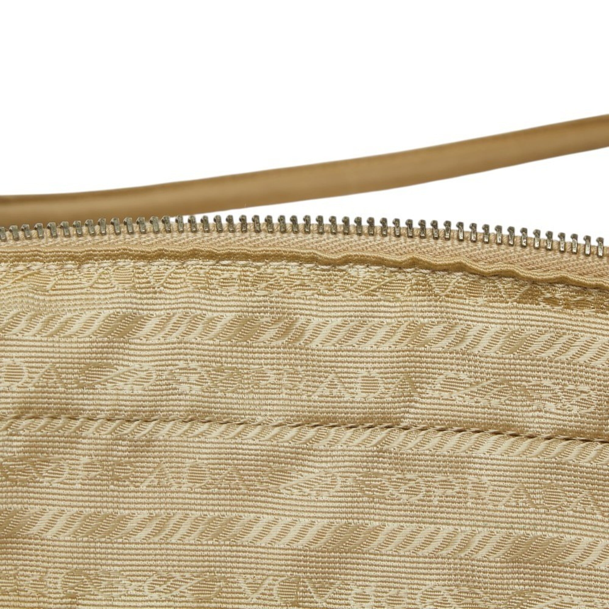 Prada Beige Nylon Leather Handbag Shoulder Bag (Pre-Owned)