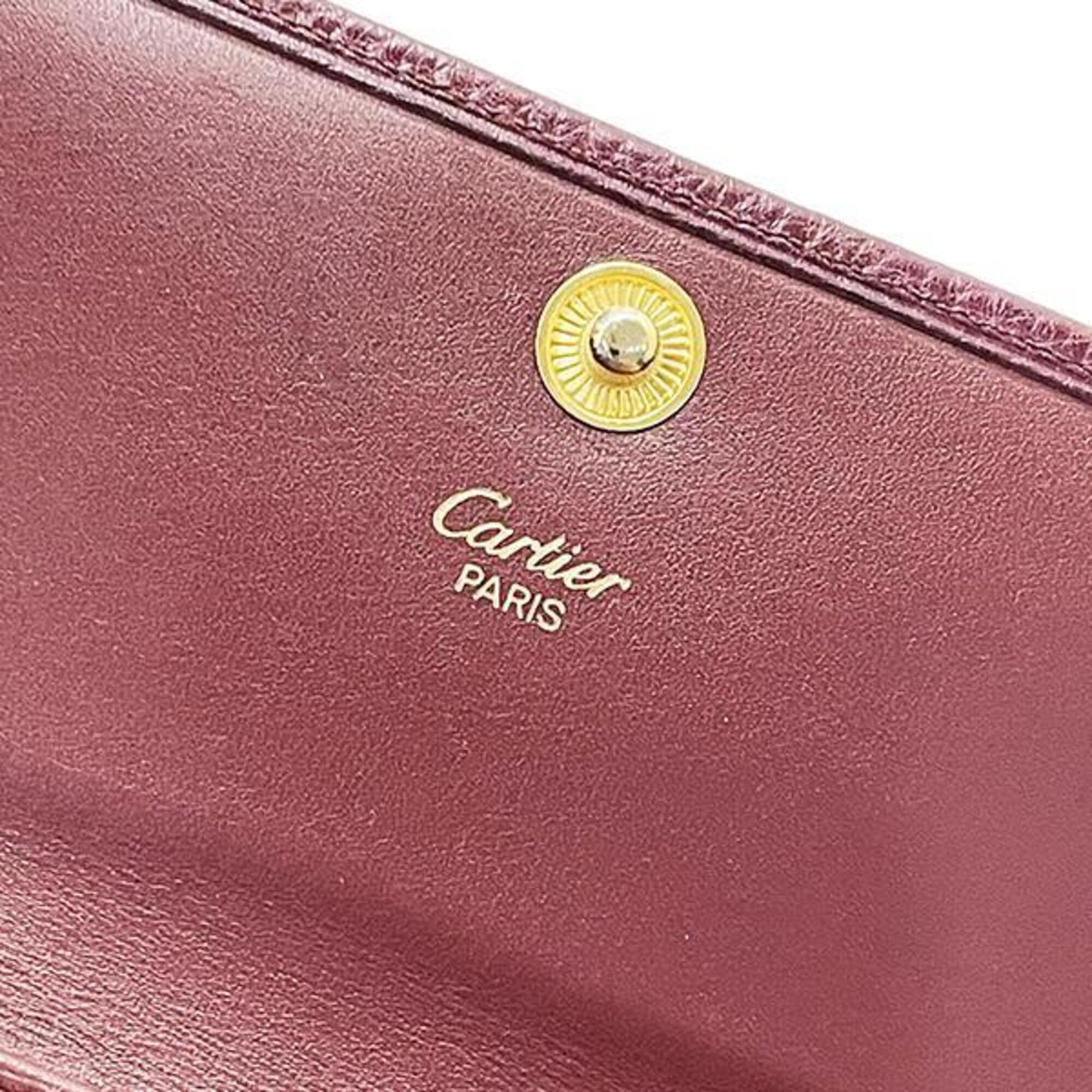 Cartier Must Bordeaux Leather Wallet (Tri-Fold) (Pre-Owned)