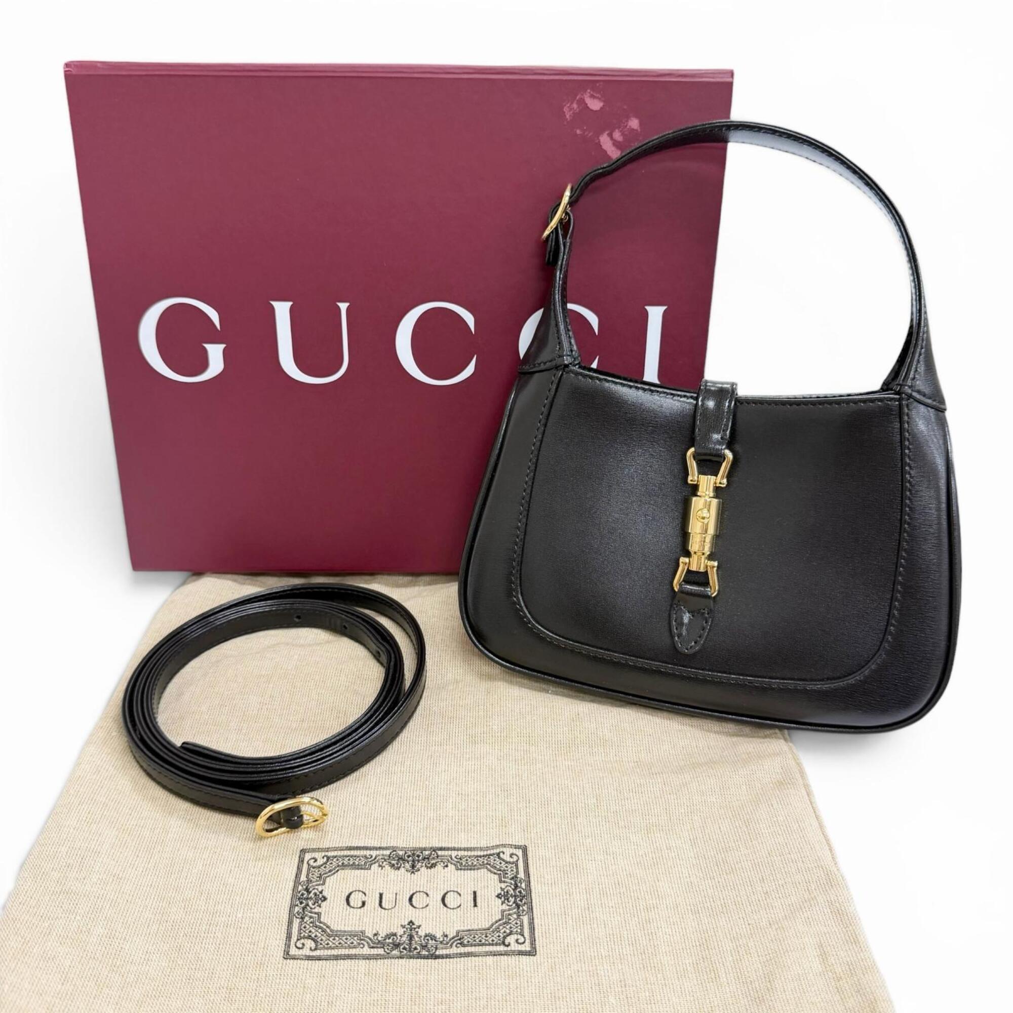 Gucci Black Leather Handbag Shoulder Bag (Pre-Owned)