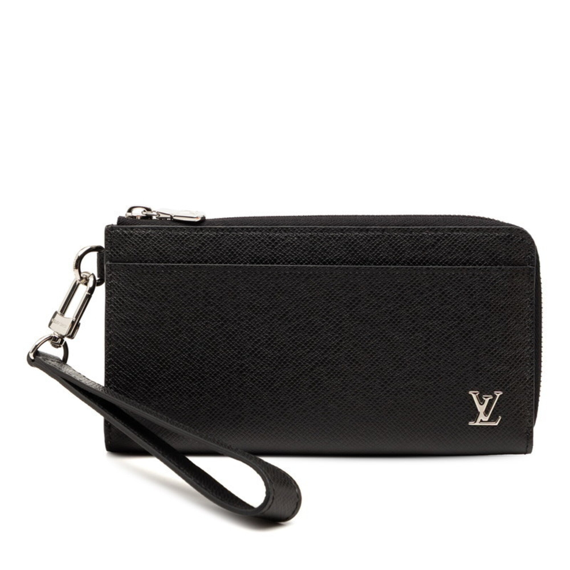 Louis Vuitton Taiga Black Noir Leather Long Wallet (Bi-Fold) (Pre-Owned)