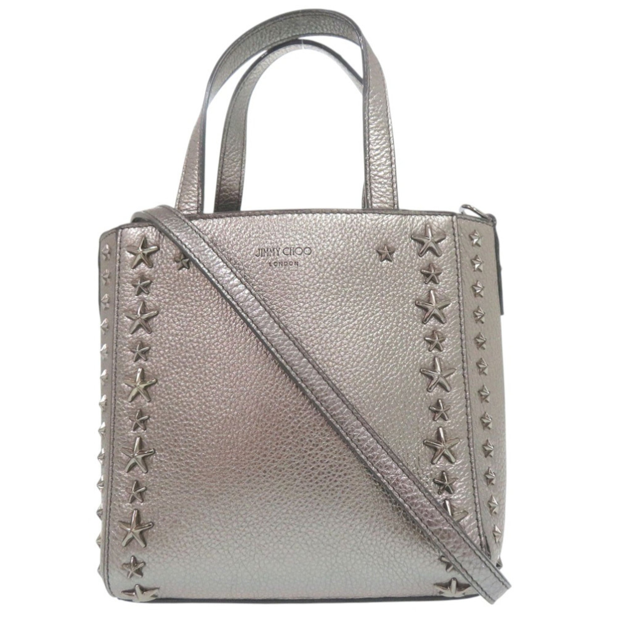 Jimmy Choo Silver Leather Handbag (Pre-Owned)