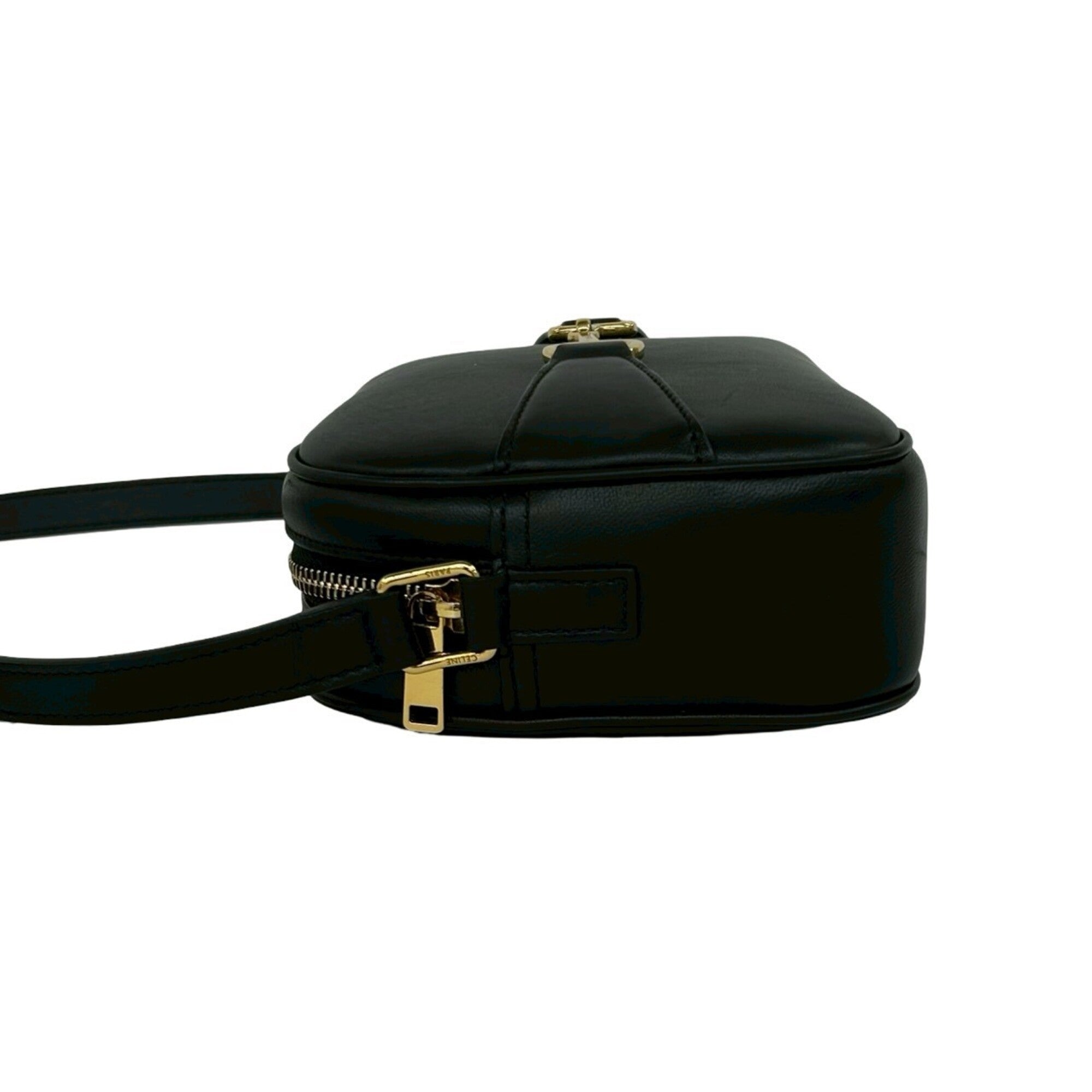 Celine Black Leather Pochette Shoulder Bag (Pre-Owned)