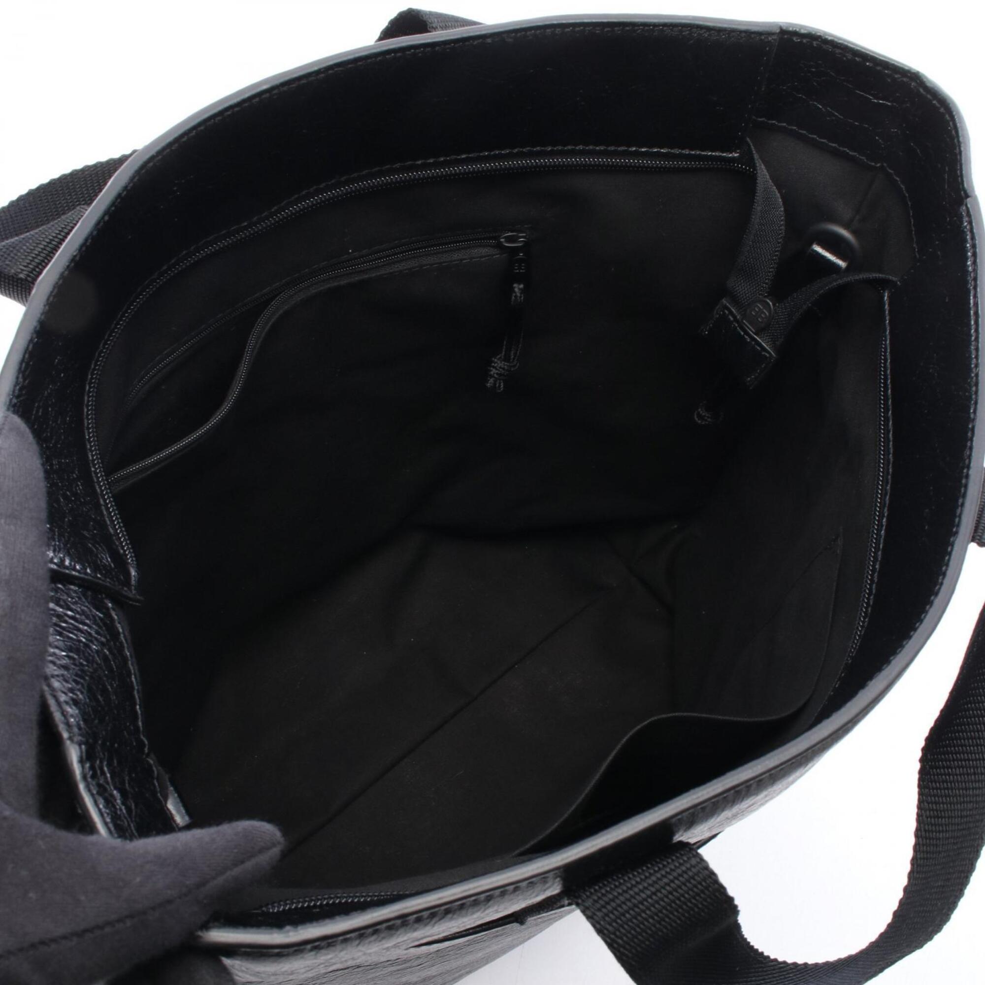 Balenciaga Black White Leather Handbag Tote Bag (Pre-Owned)