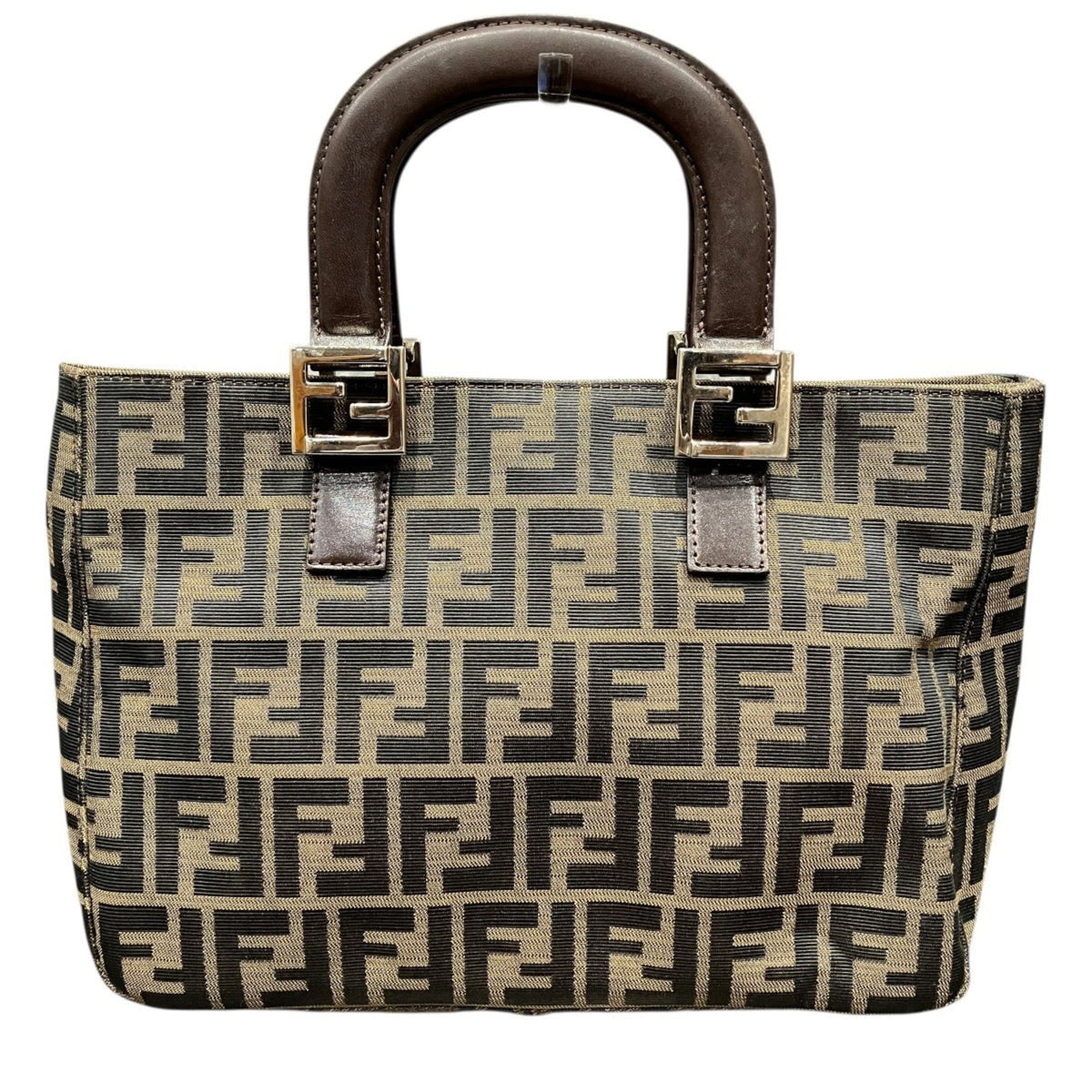 Fendi Brown Nylon Leather Handbag (Pre-Owned)