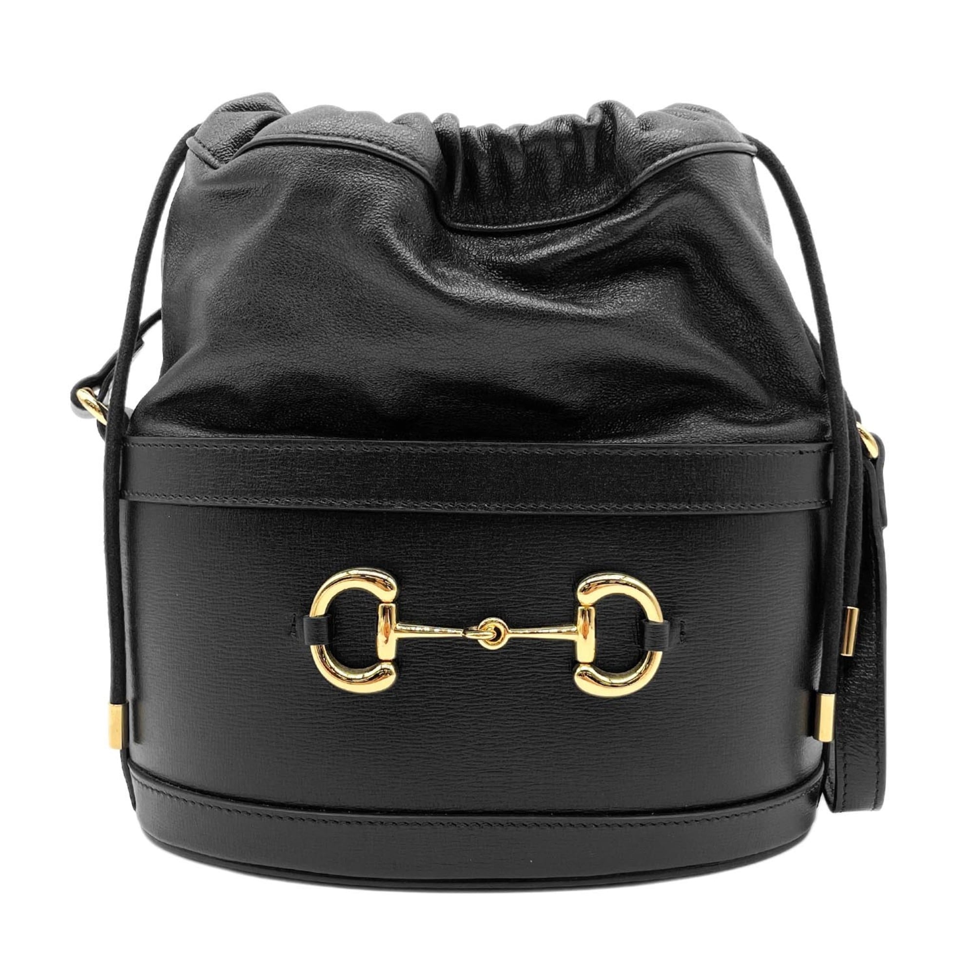 Gucci Horsebit Black Leather Shoulder Bag (Pre-Owned)