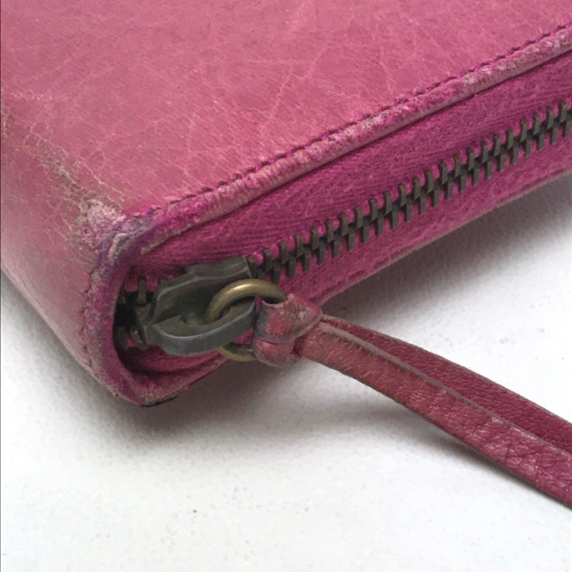 Balenciaga Pink Leather Long Wallet (Bi-Fold) (Pre-Owned)