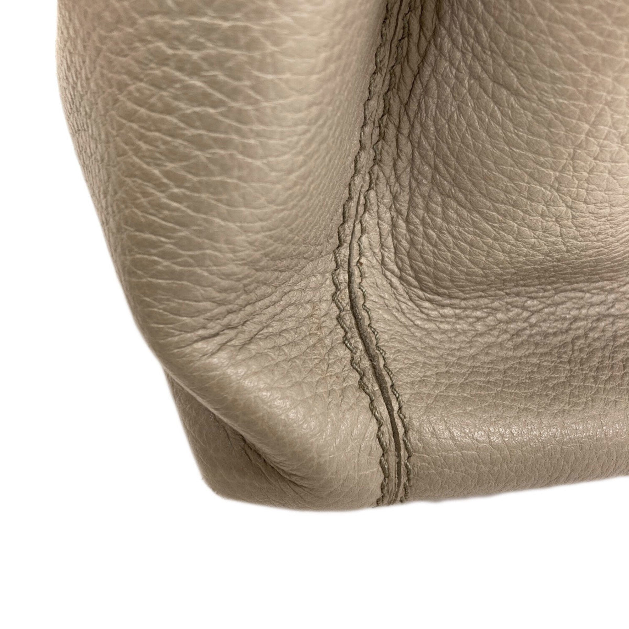 Bottega Veneta Gray Leather Handbag (Pre-Owned)