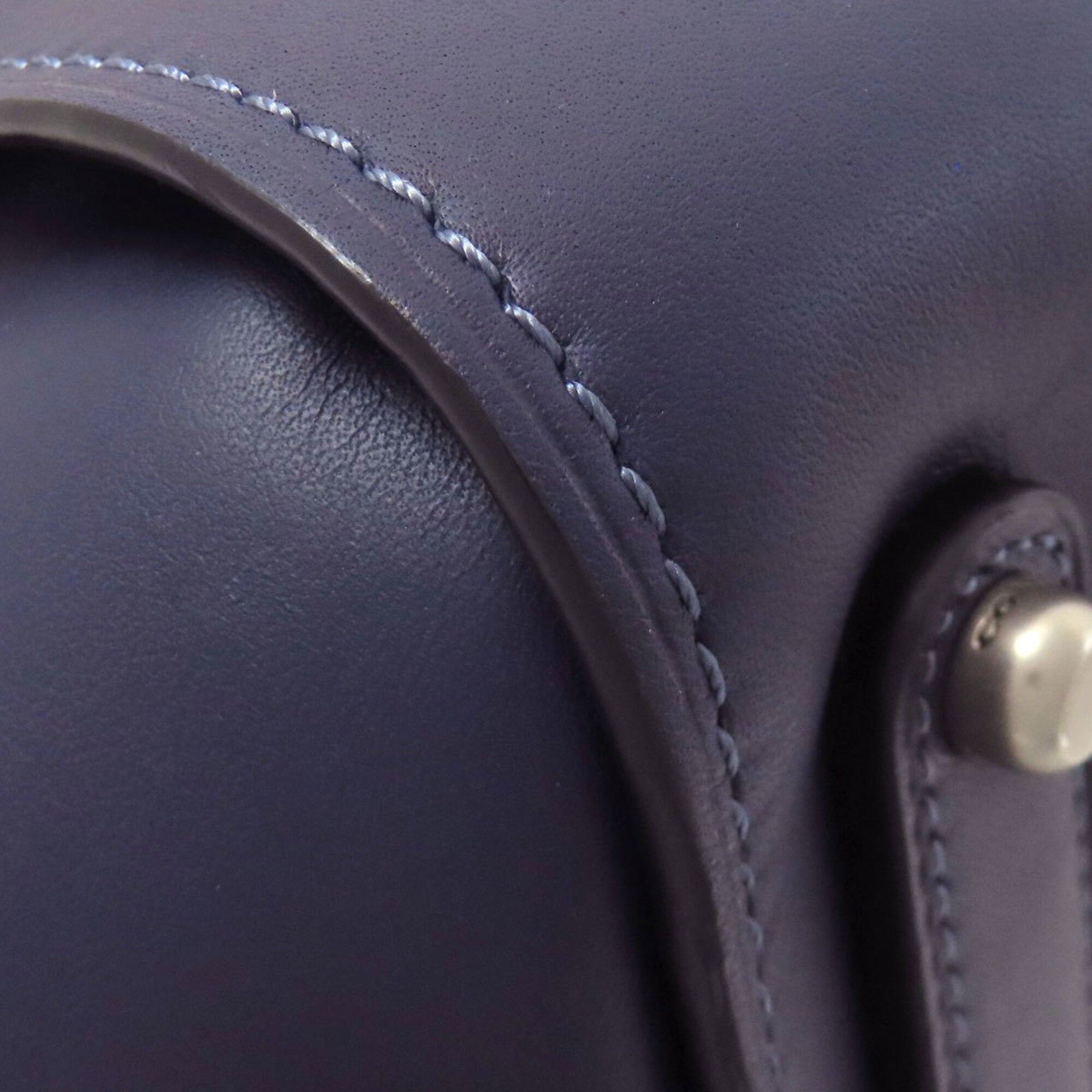 Coach Navy Leather Handbag (Pre-Owned)