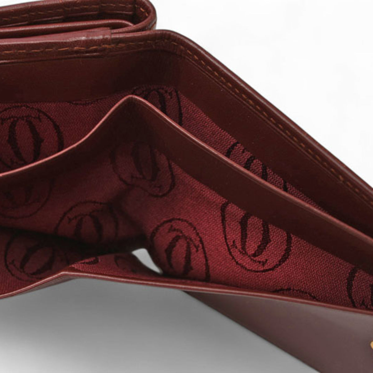 Cartier Bordeaux Leather Wallet (Bi-Fold) (Pre-Owned)