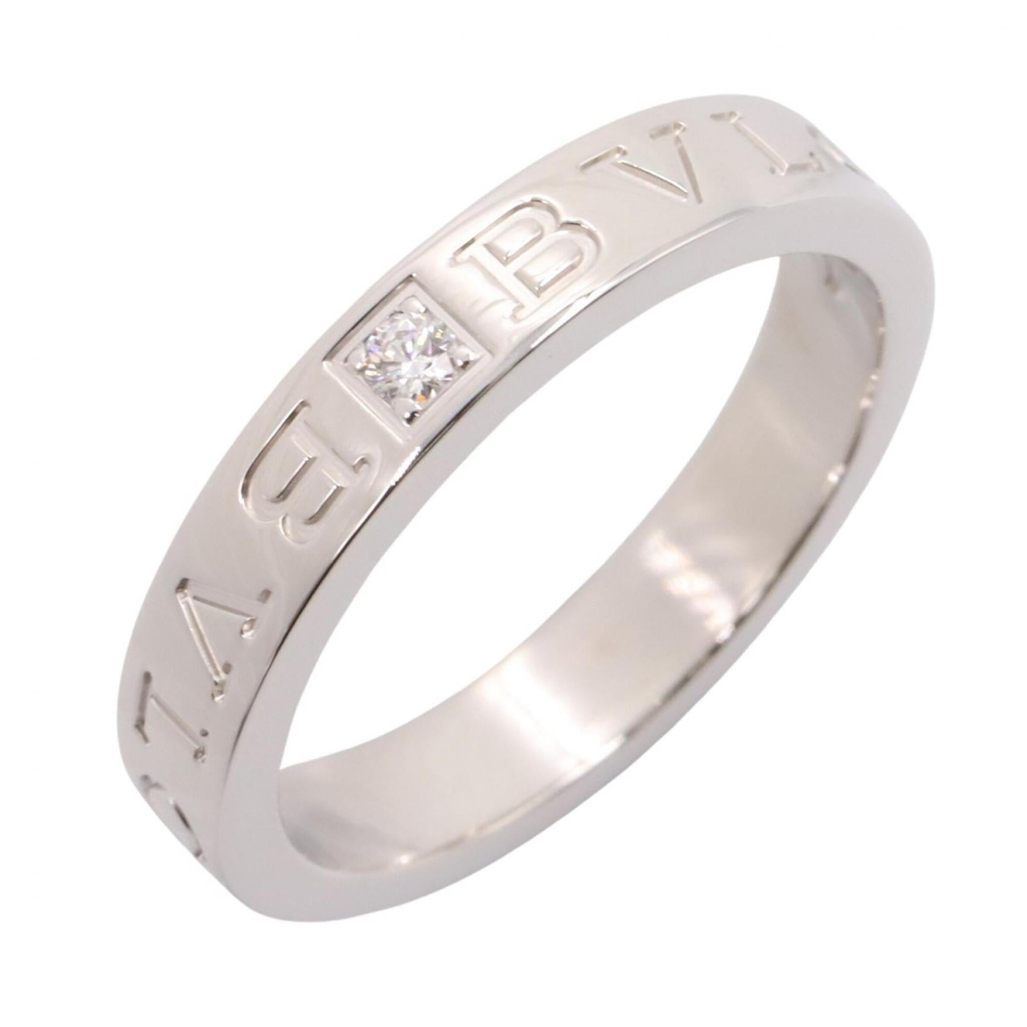 Bvlgari Silver Clear White Gold (18K) Band Ring (Pre-Owned)