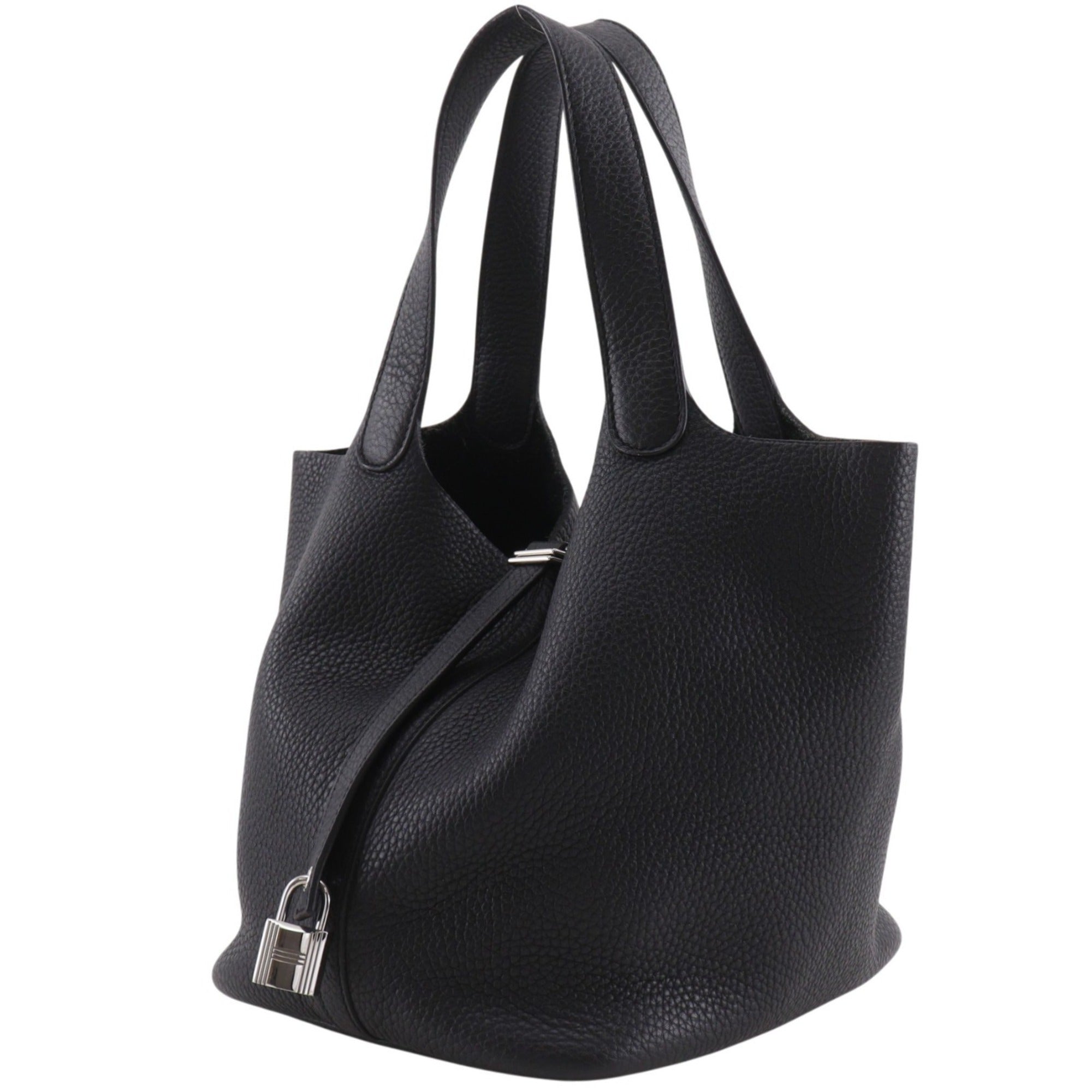 Hermes Black Taurillon Clemence Leather Handbag (Pre-Owned)