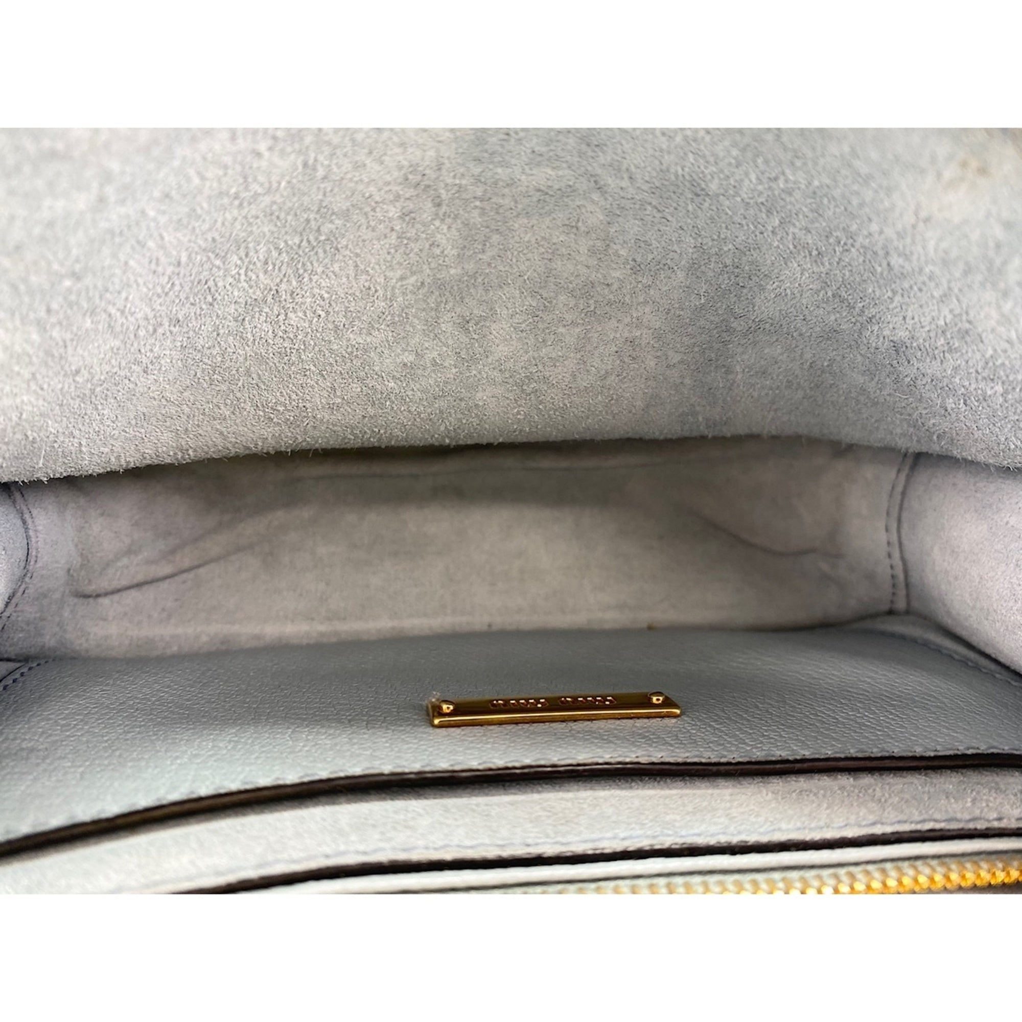 Miu Miu Blue Leather Shoulder Bag (Pre-Owned)