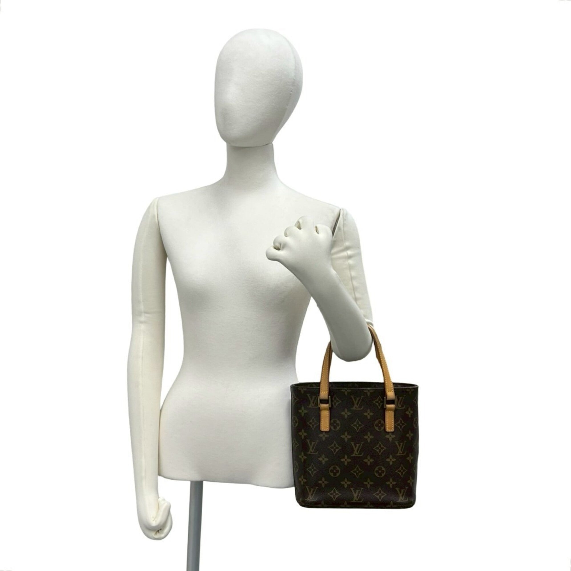 Louis Vuitton Brown Leather Pvc Handbag Tote Bag (Pre-Owned)