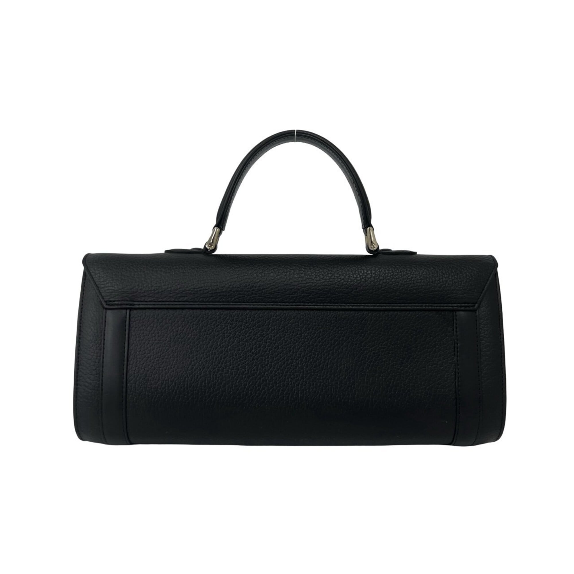 Burberry Black Leather Boston Bag Handbag (Pre-Owned)
