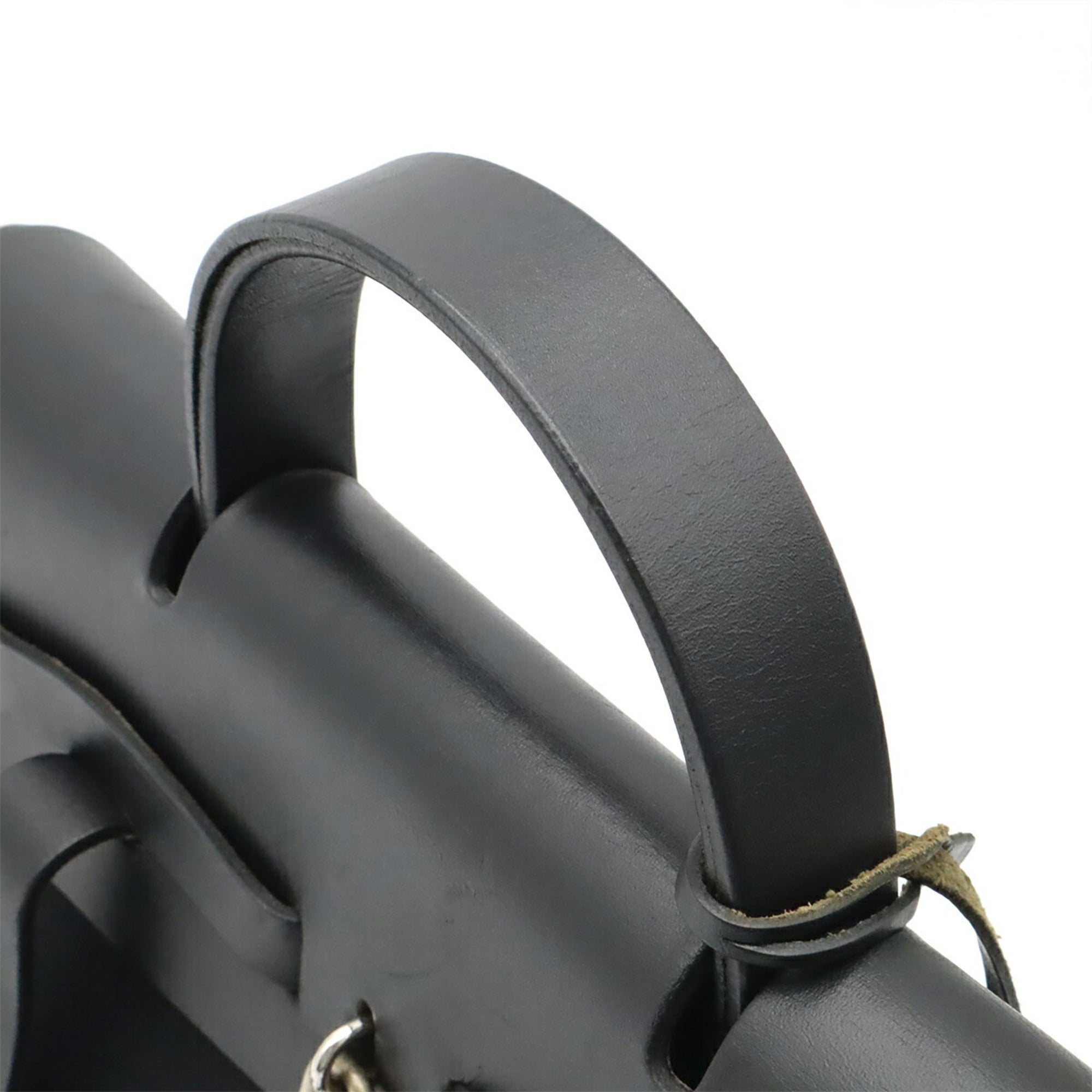 Hermes Black Toile Officier Leather Backpack Handbag (Pre-Owned)