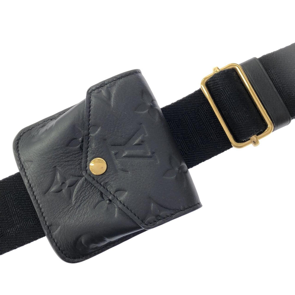 Louis Vuitton Black Leather Pouch Shoulder Bag (Pre-Owned)