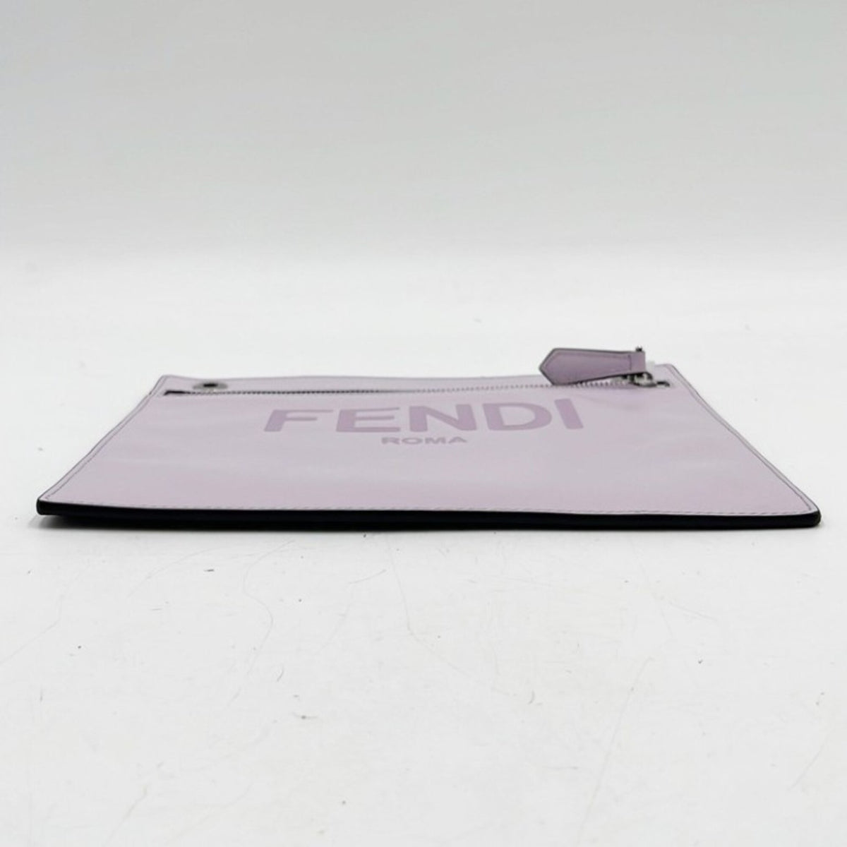 Fendi Gray Purple Leather Clutch Bag (Pre-Owned)