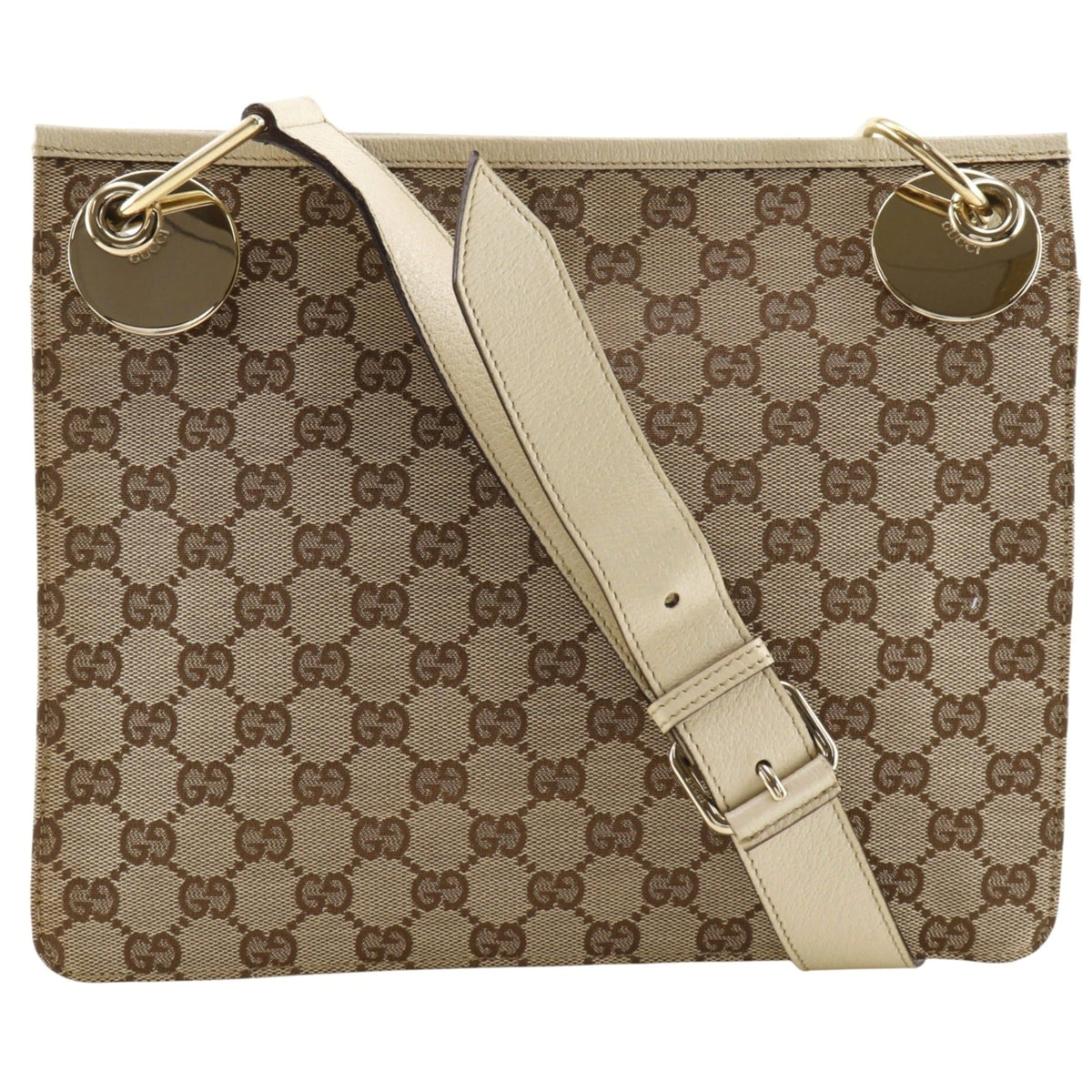 Gucci Gg Canvas Beige Gg Canvas Shoulder Bag (Pre-Owned)