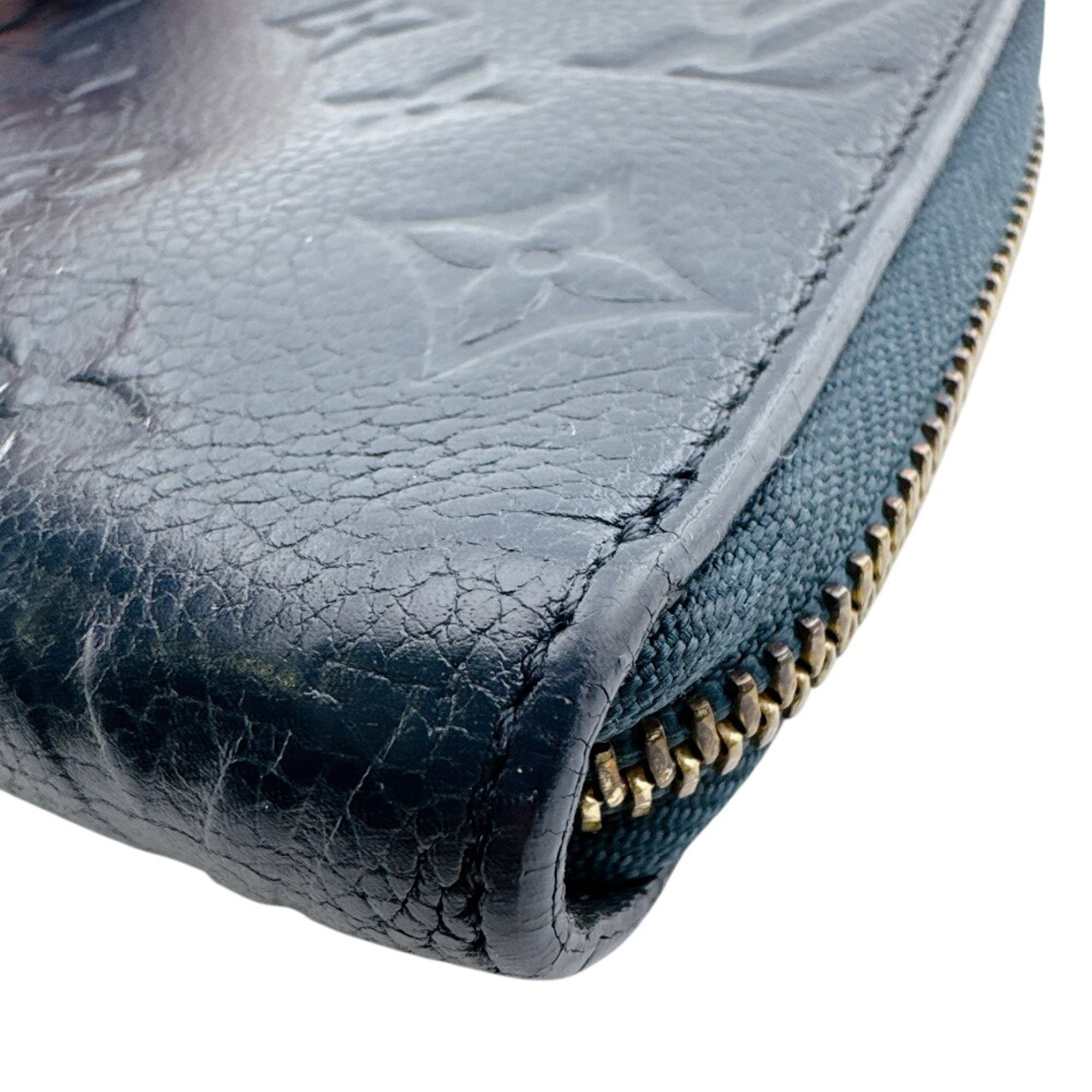 Louis Vuitton Navy Leather Long Wallet (Bi-Fold) (Pre-Owned)
