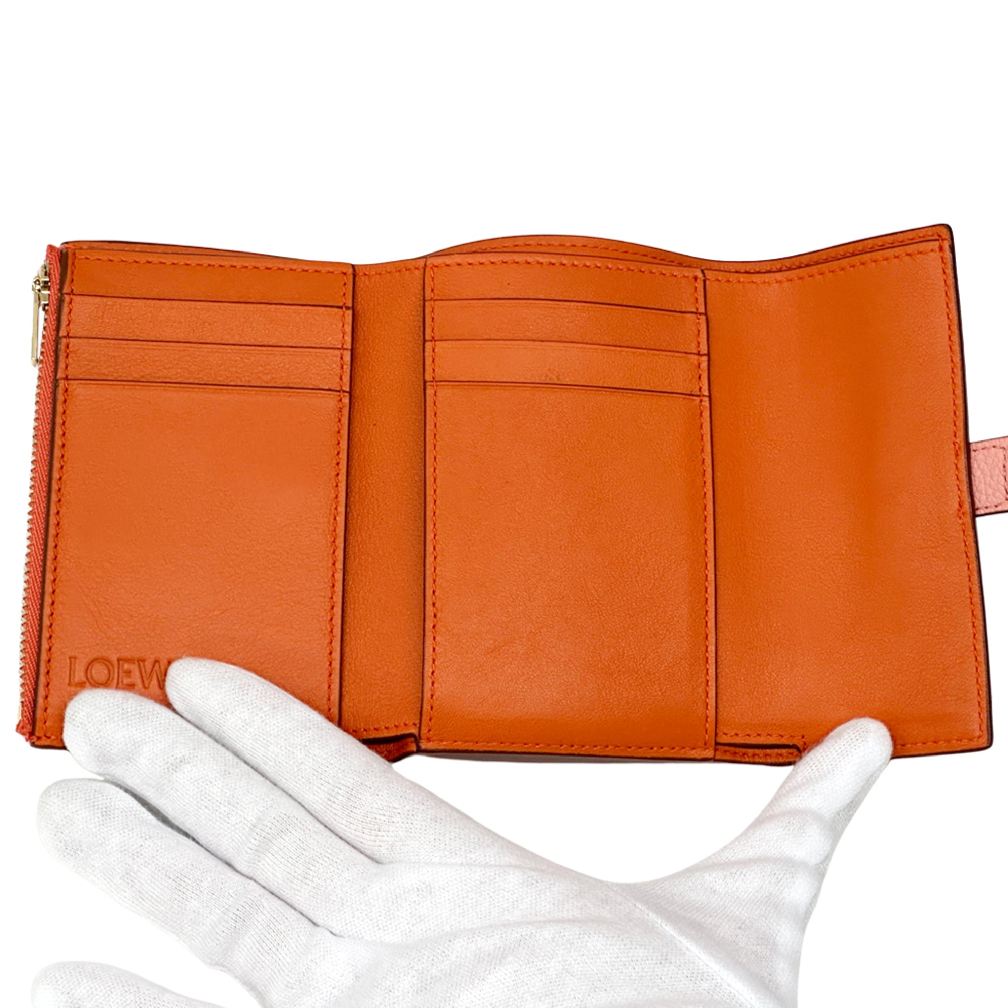 Loewe Brown Orange Pink Wallet (Tri-Fold) (Pre-Owned)