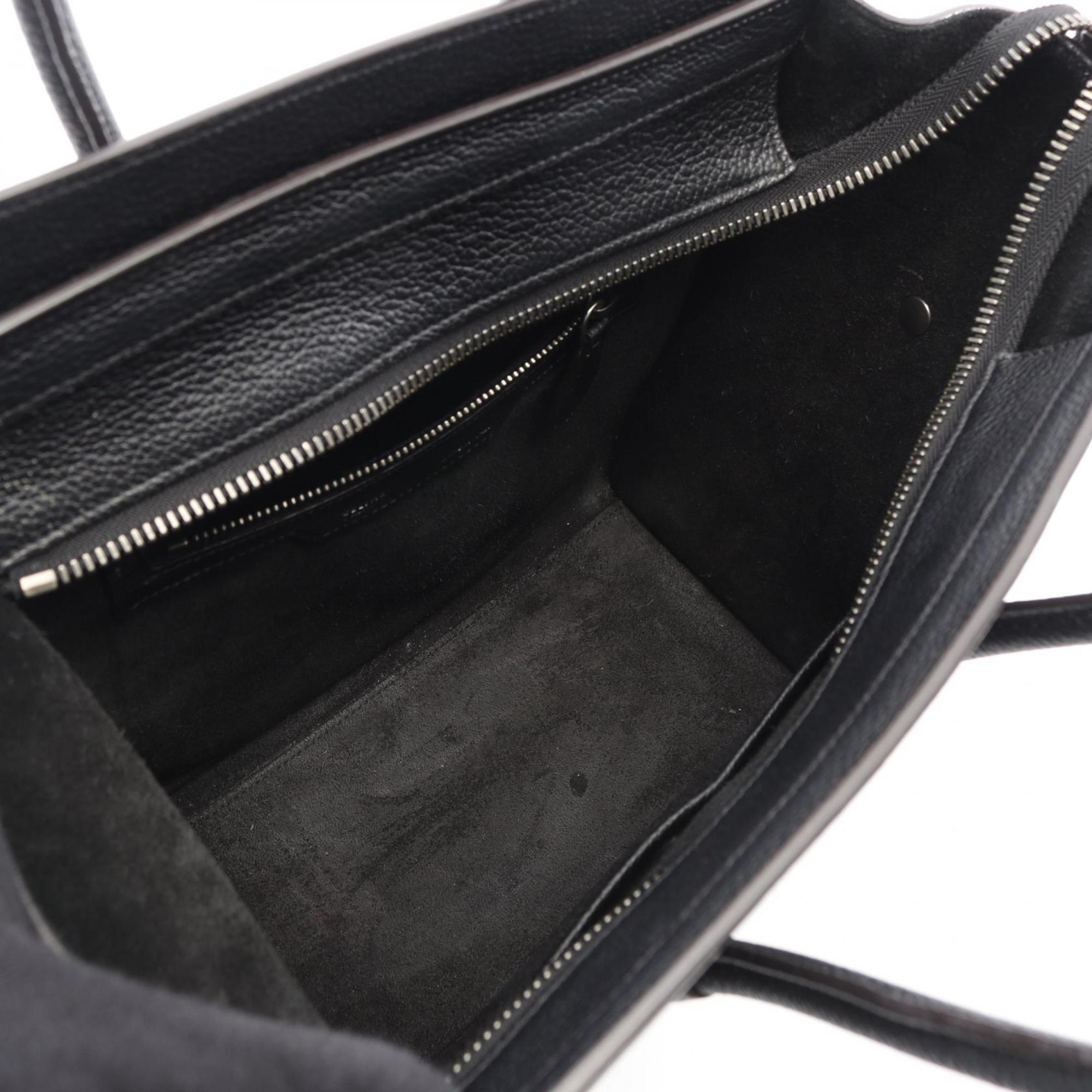 Celine Black Leather Handbag Tote Bag (Pre-Owned)