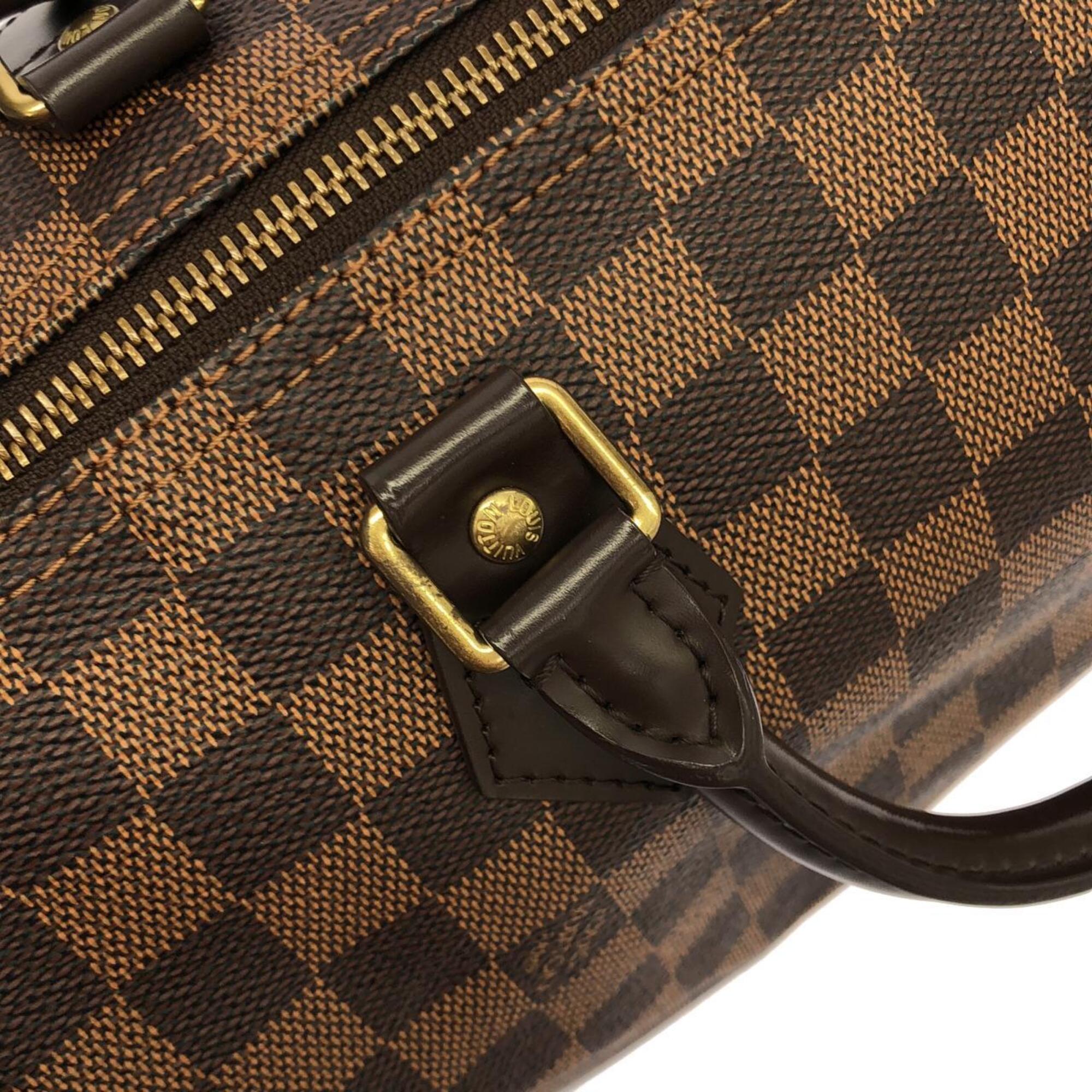 Louis Vuitton Damier Canvas Ebene Coated Canvas Boston Bag (Pre-Owned)