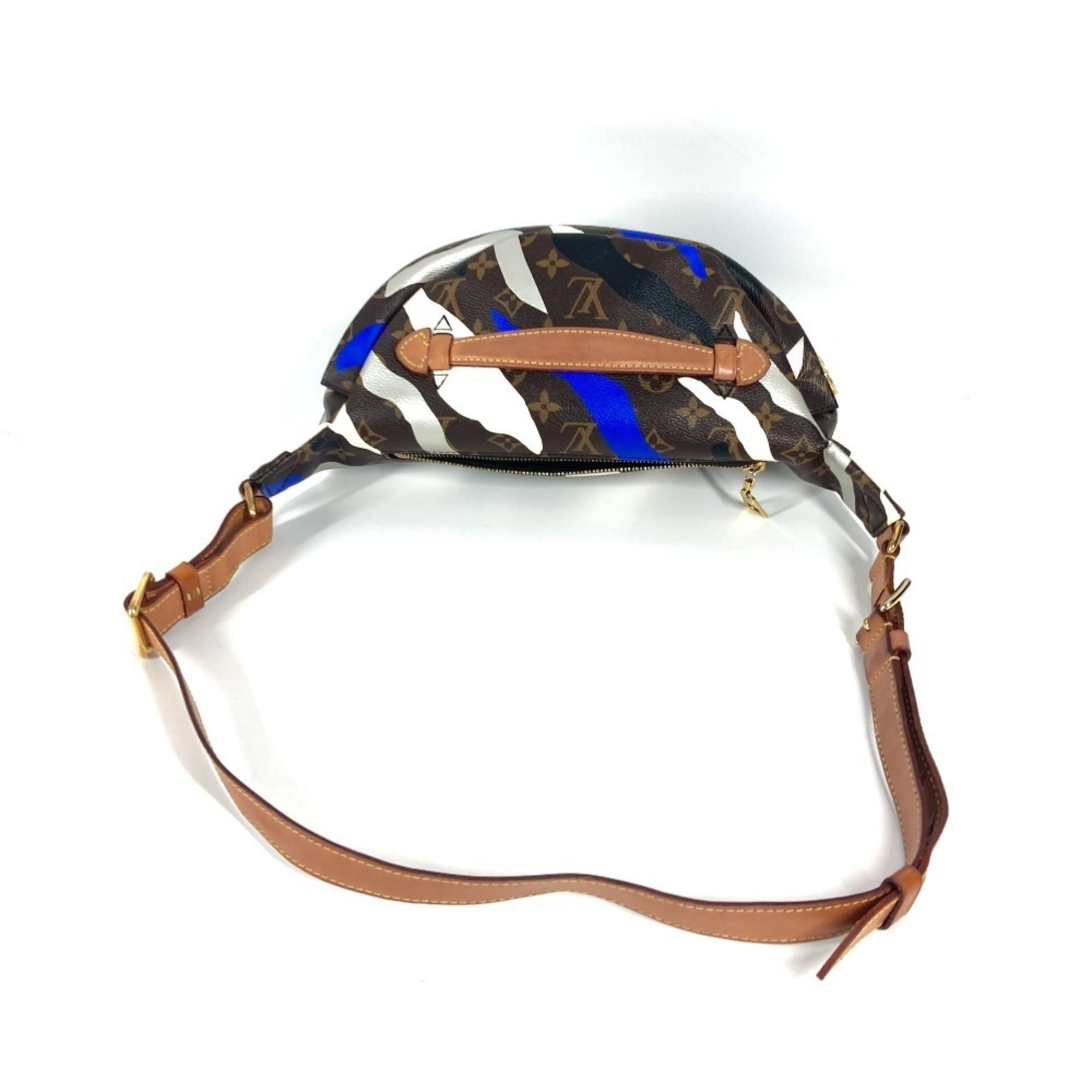 Louis Vuitton Blue Brown White Monogram Sling Bag (Pre-Owned)