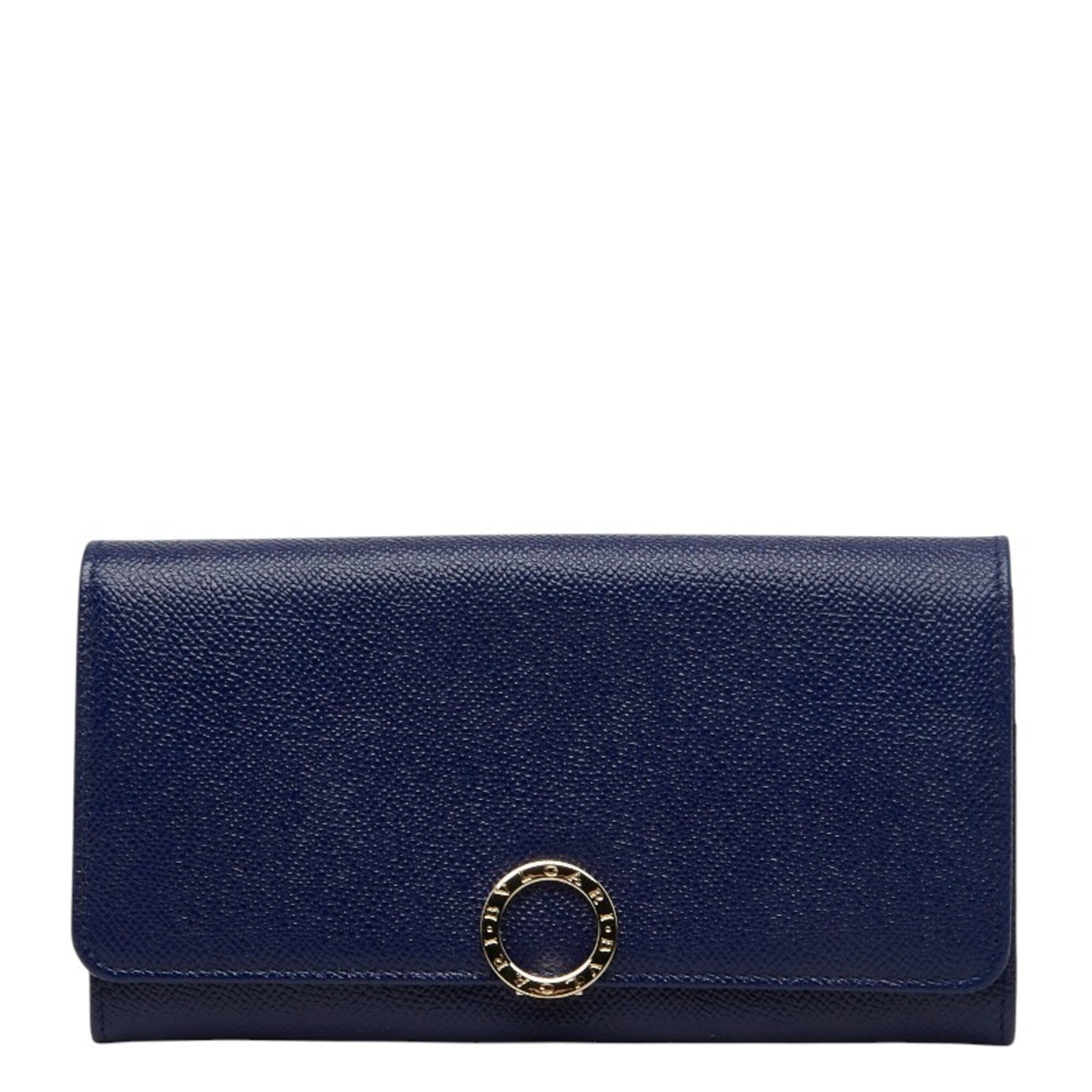 Bvlgari Blue Leather Long Wallet (Bi-Fold) (Pre-Owned)