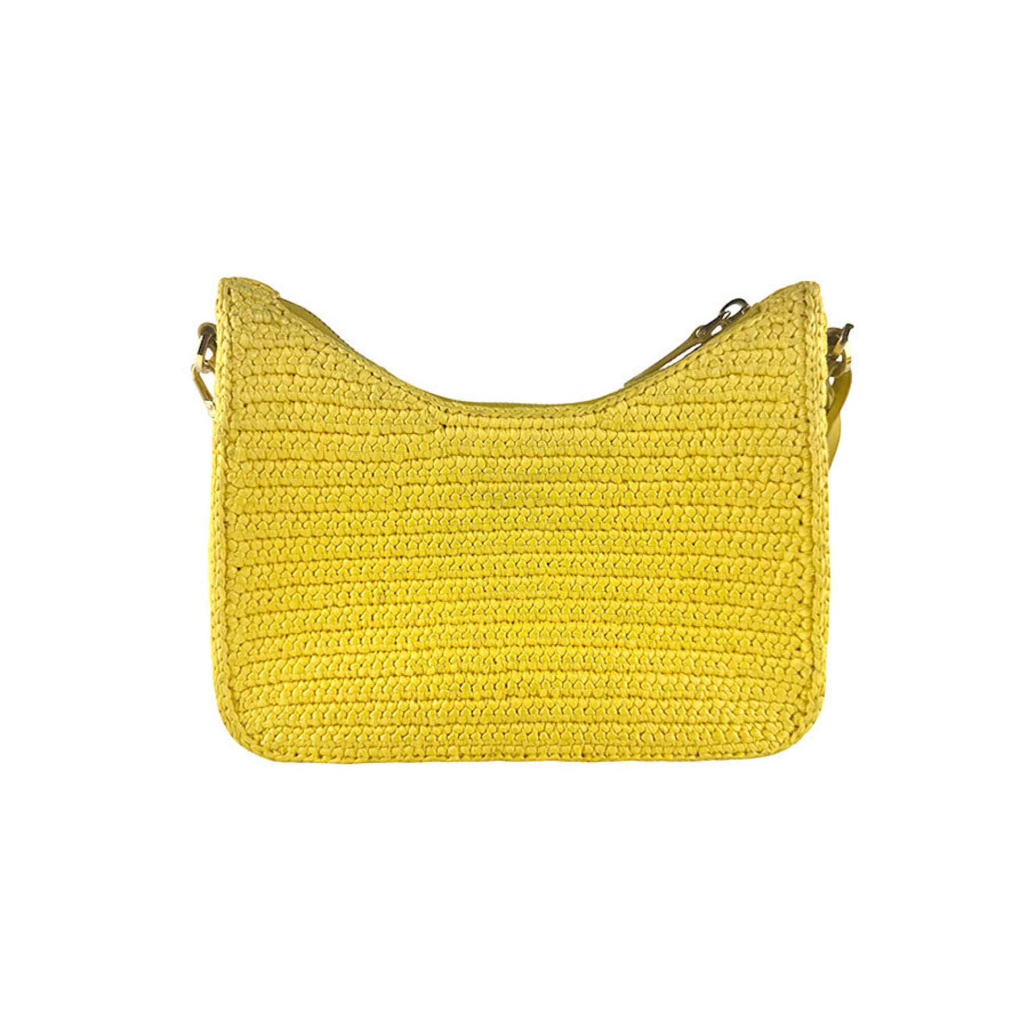 Prada Yellow Raffia Shoulder Bag (Pre-Owned)