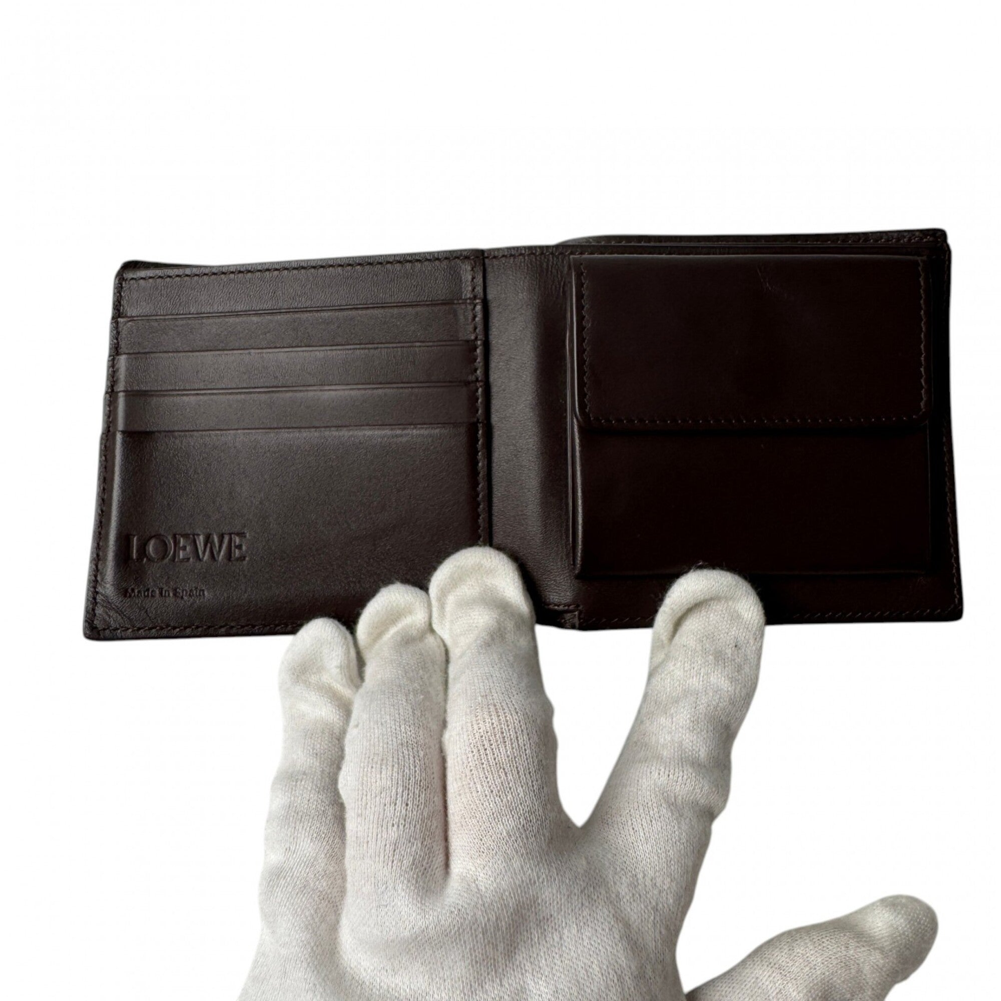 Loewe Dark Brown Leather Wallet (Bi-Fold) (Pre-Owned)