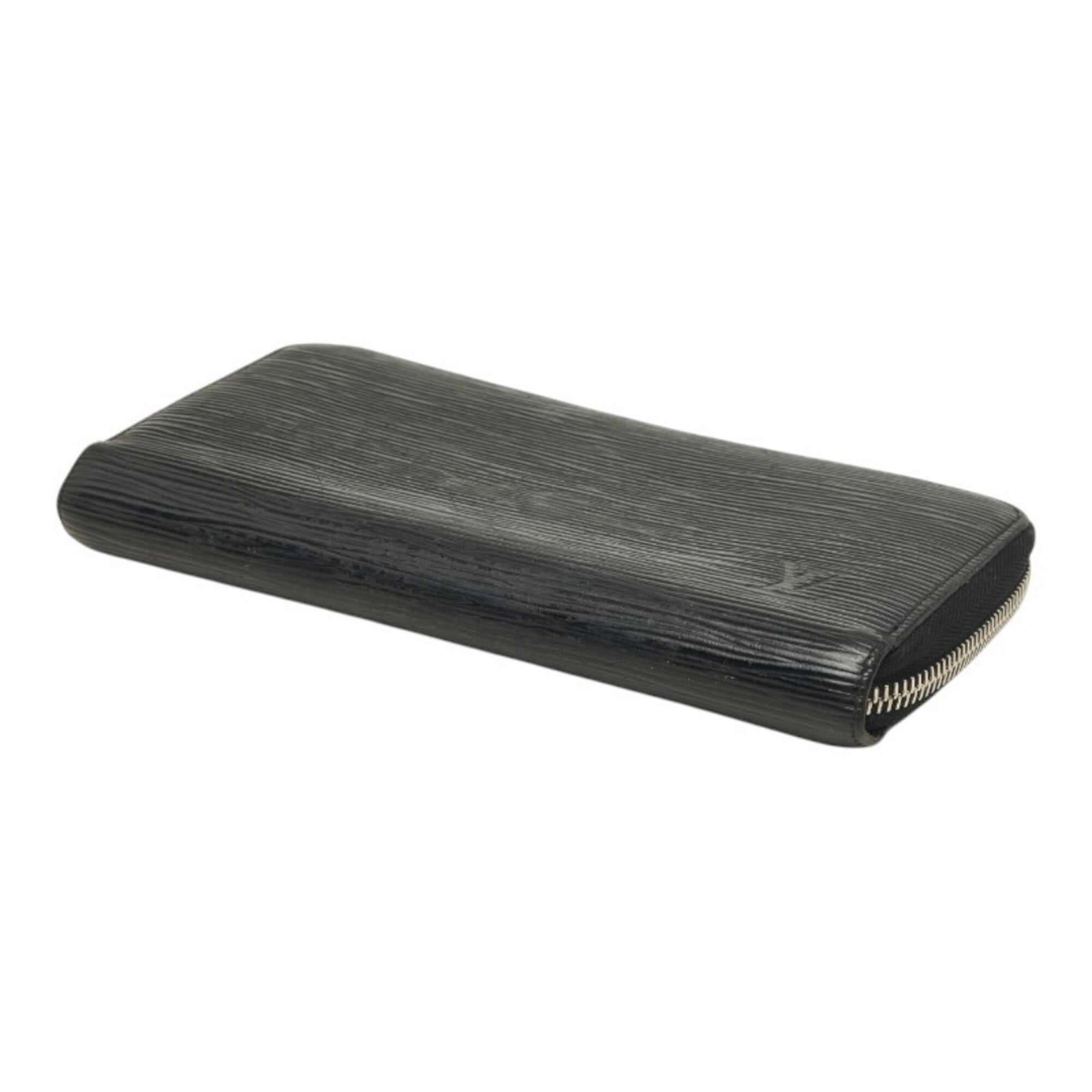 Louis Vuitton Black Leather Long Wallet (Bi-Fold) (Pre-Owned)