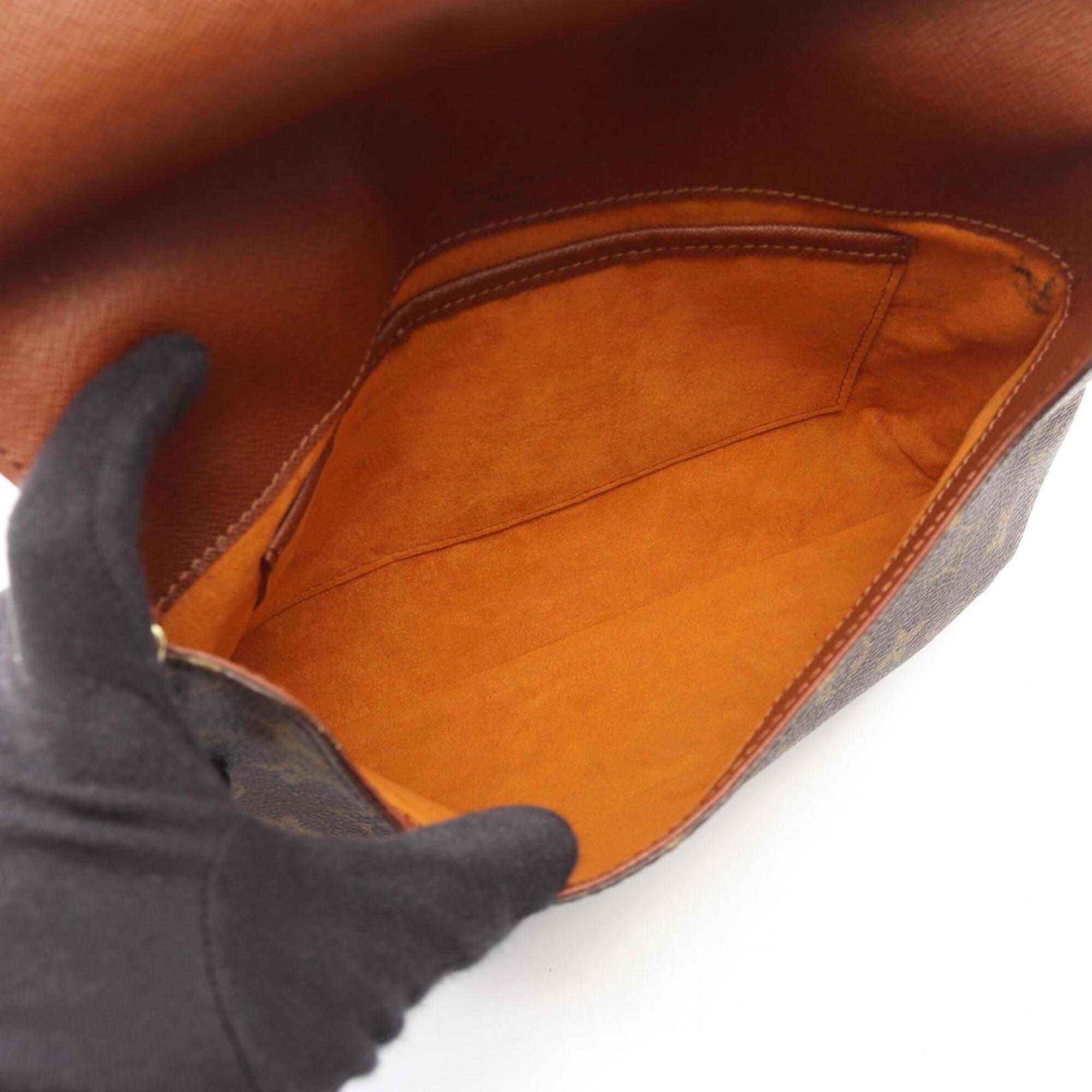 Louis Vuitton Monogram Brown Coated Canvas Leather Shoulder Bag (Pre-Owned)