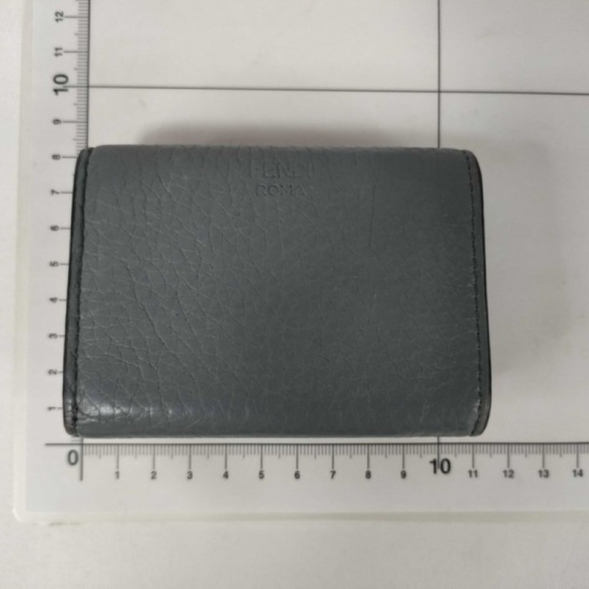 Fendi Gray Leather Wallet (Tri-Fold) (Pre-Owned)