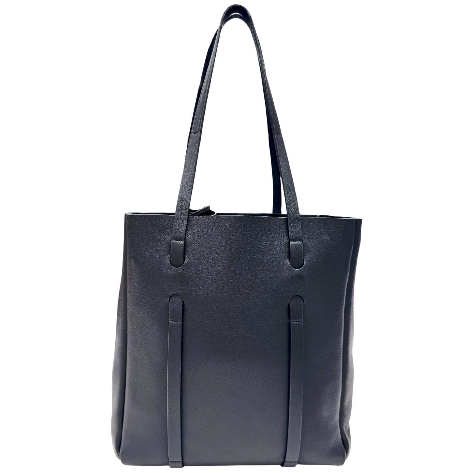 Balenciaga Black Leather Pouch Tote Bag (Pre-Owned)
