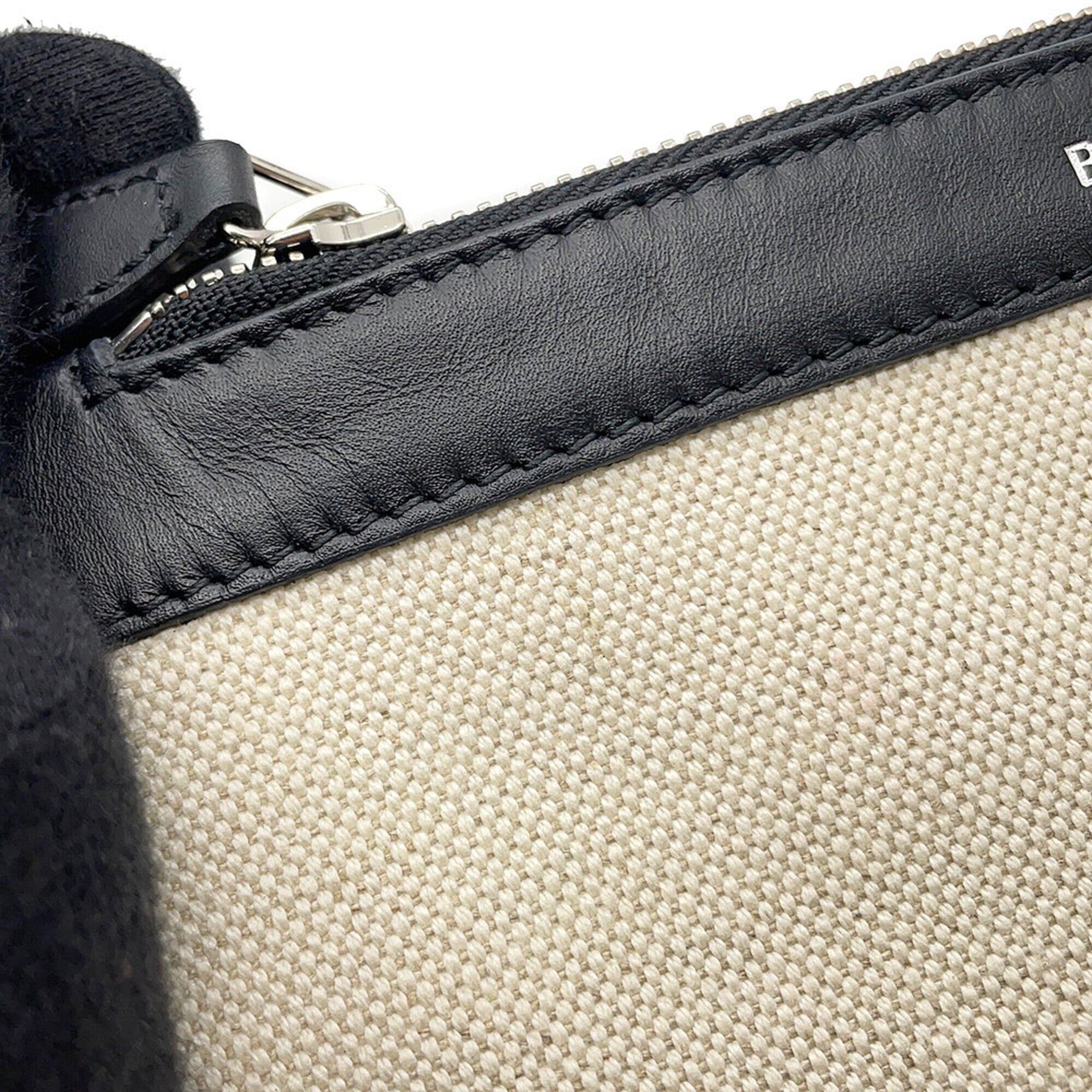 Balenciaga Black White Canvas Leather Handbag Tote Bag (Pre-Owned)