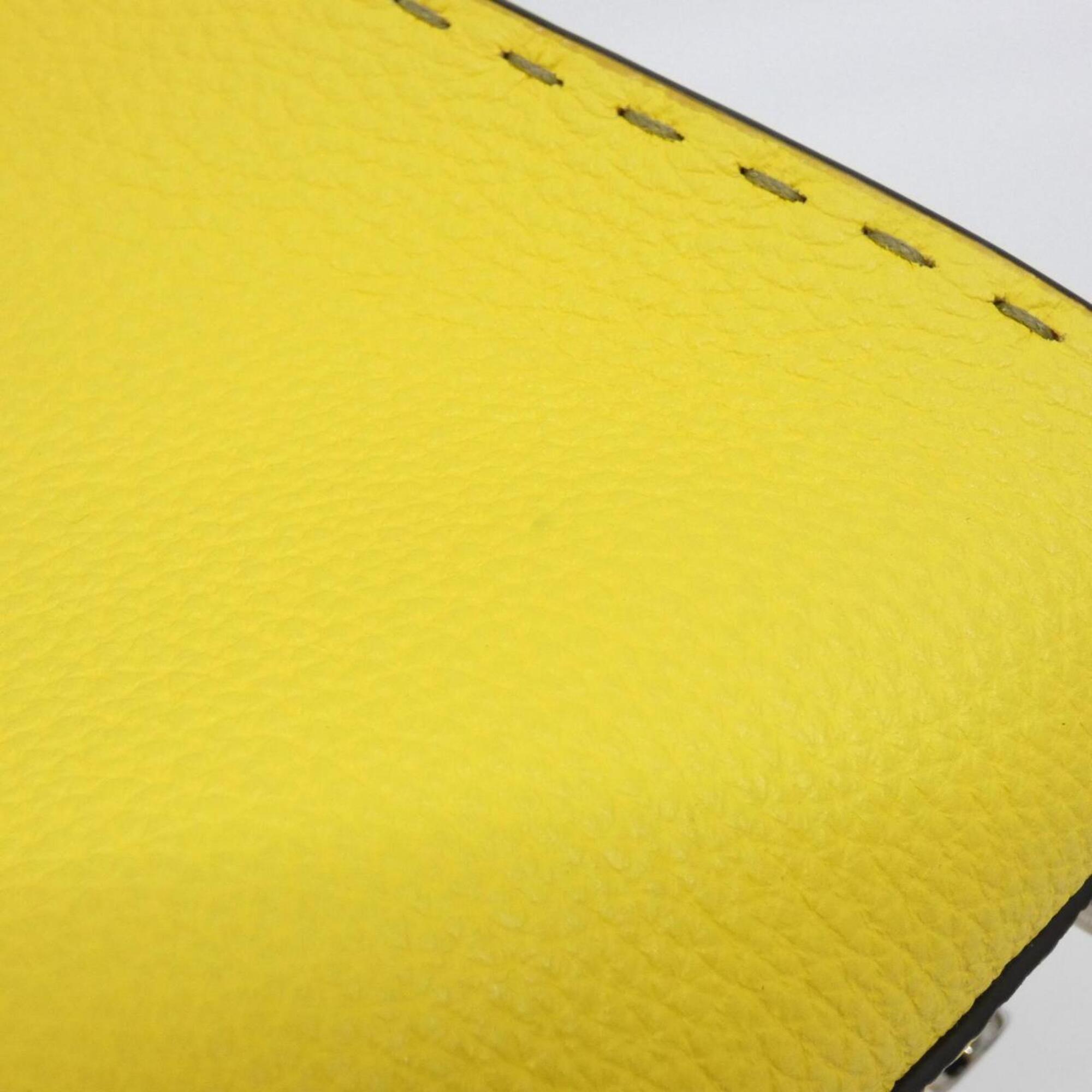 Fendi Selleria Yellow Leather Handbag (Pre-Owned)