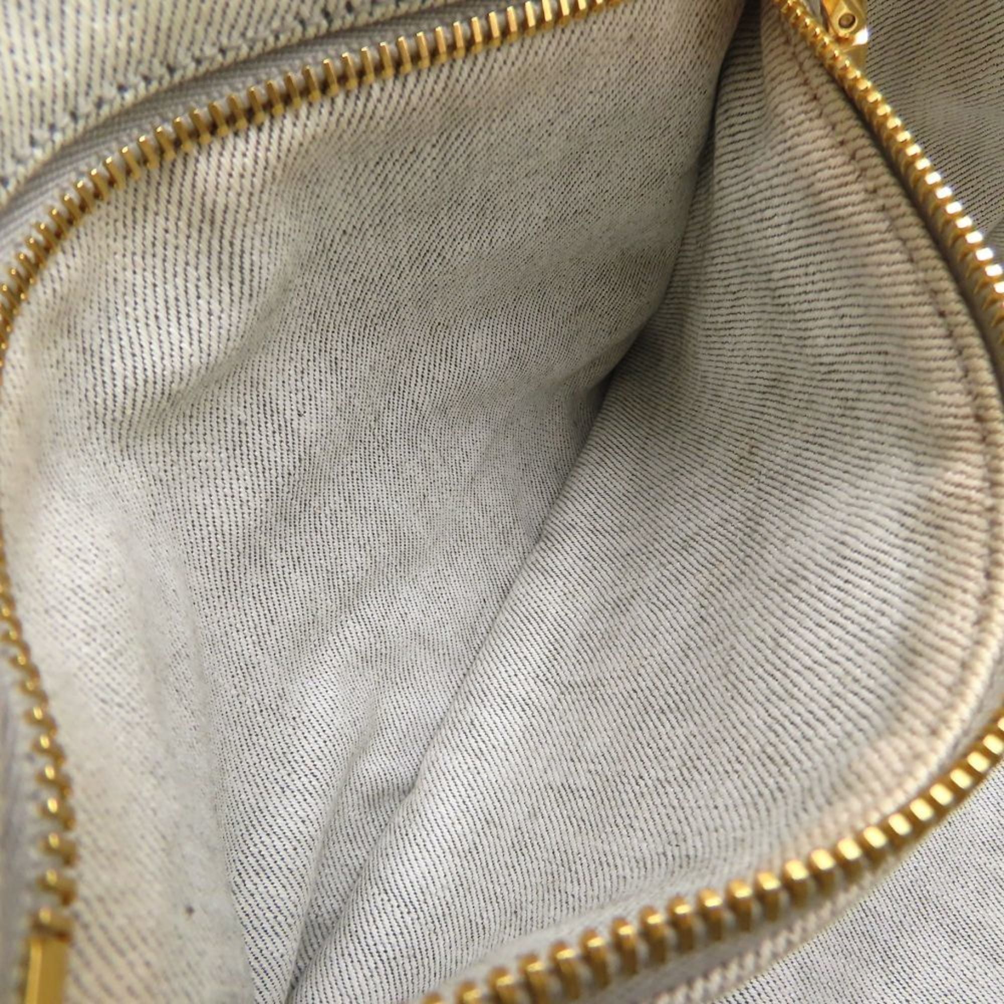 Prada Canapa Bianco White Denim Handbag Tote Bag (Pre-Owned)